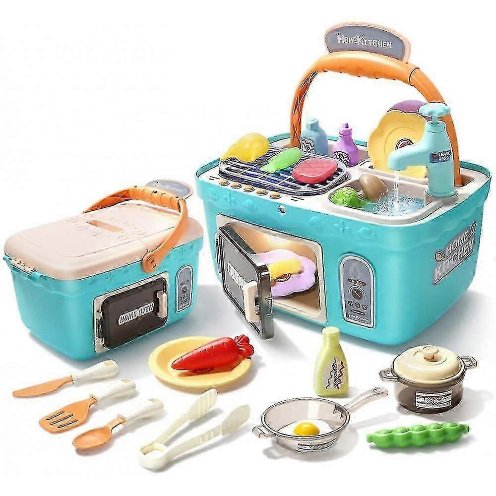 Toy Kitchens Play Food Kids Picnic Kitchen Playset,portable Pinic B...