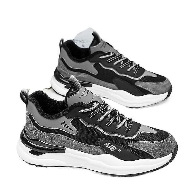 Winter Warm Fleece Lined Sports Shoes Men s Low Top Lace Up Casual Running