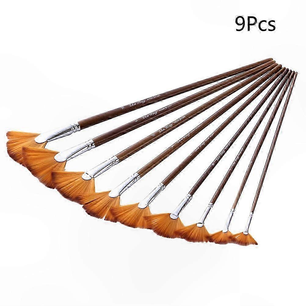 Art Paint Brushes Set for Kids & Adults, 9-Piece Professional Design Gouache Painting Tool Kit