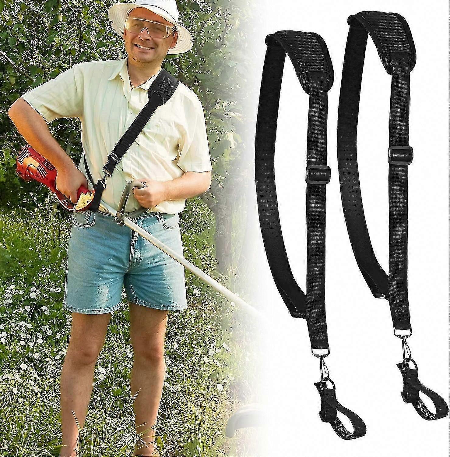 2-Piece Adjustable Universal Mower Shoulder Straps for Leaf Blower, String Trimmer, Easy Release Harness Replacement Parts