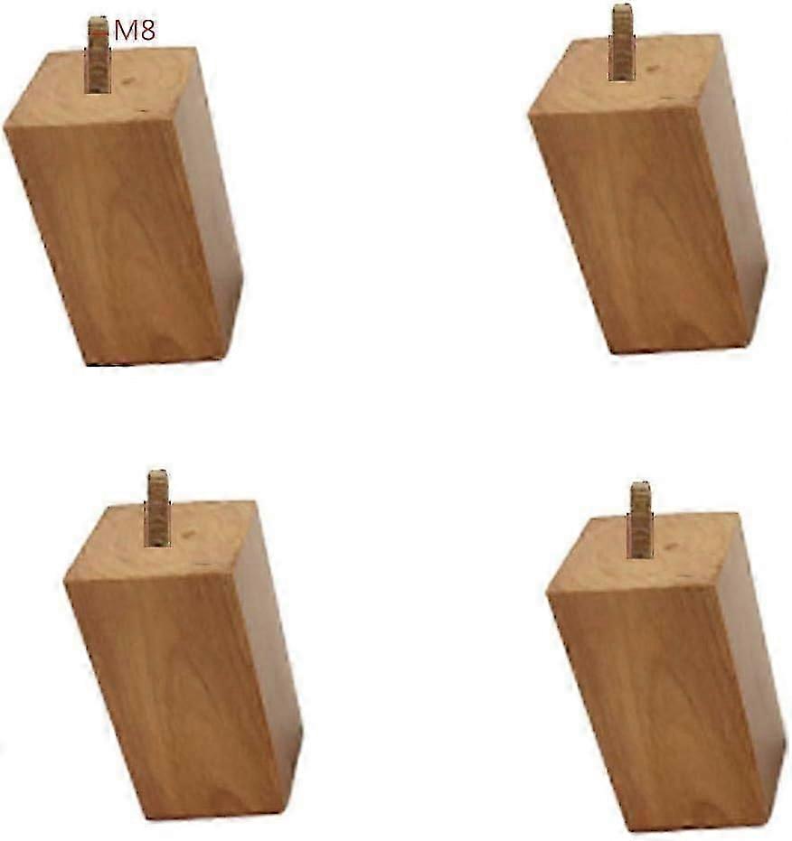 Træmøbelben 4stk Massivt Træ Udskiftningsfødder til Sofa Skab Bord