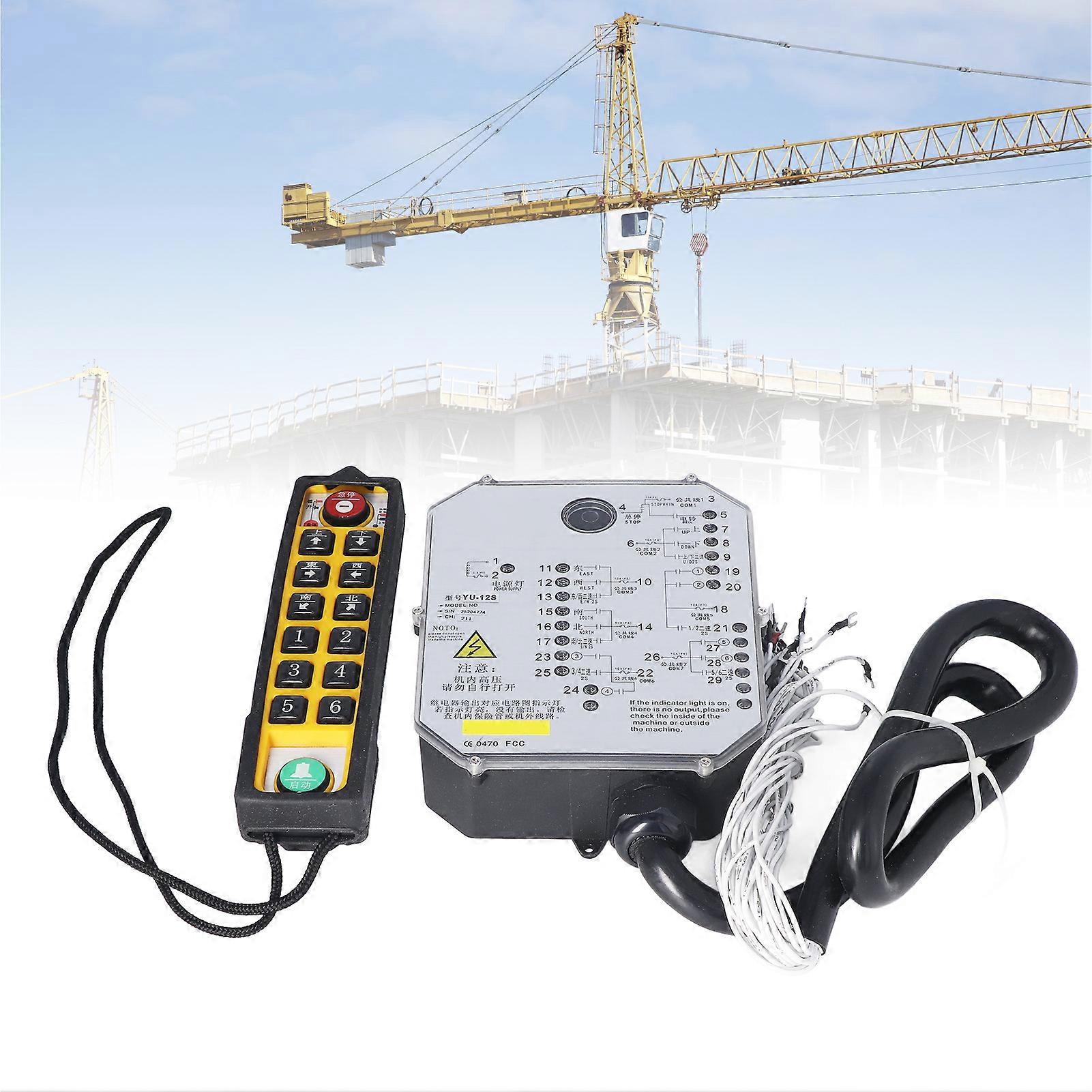 Hoist Crane Remote Control Single Handle Anti Drop ABS Copper Hoist Controller for Conveyor 800MHz 24V 