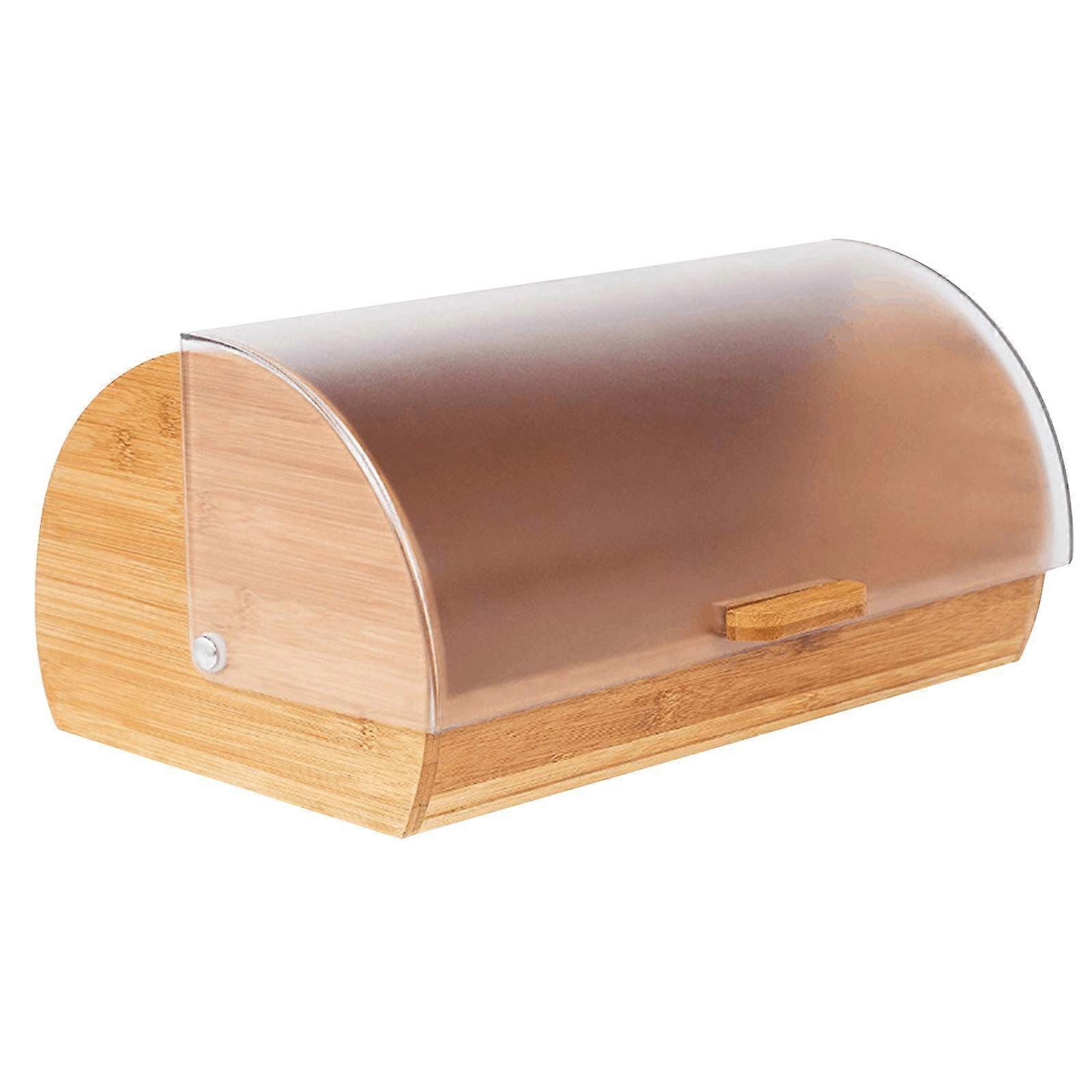 Bamboo Bread Box Space Saving Storage Container for Bagels Cookies Muffins