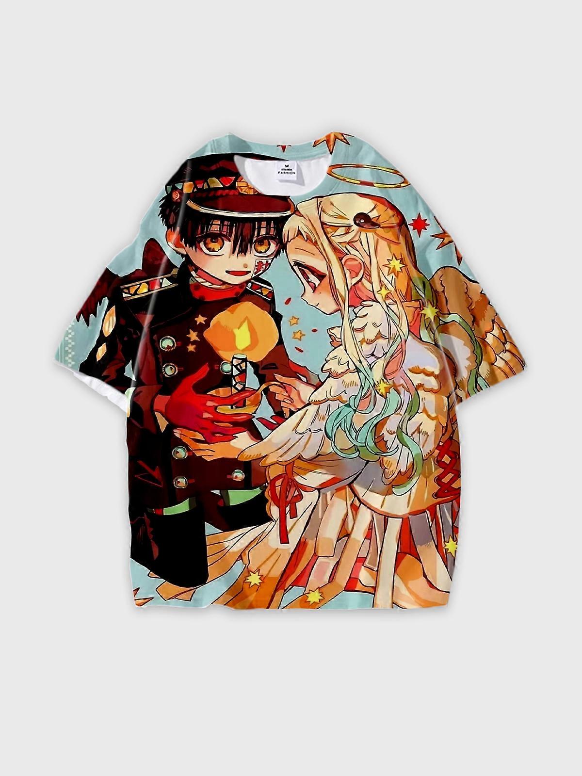 T-Shirt Short Sleeve Round Neck, Summer Casual Loose Graphic Tee, Unisex The Toilet-bound Hanako-kun W1328