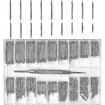 360pcs 1.5mm Pinos de Pulseira de Relógio Barras de Mola para Substituição 8mm-25mm Prata