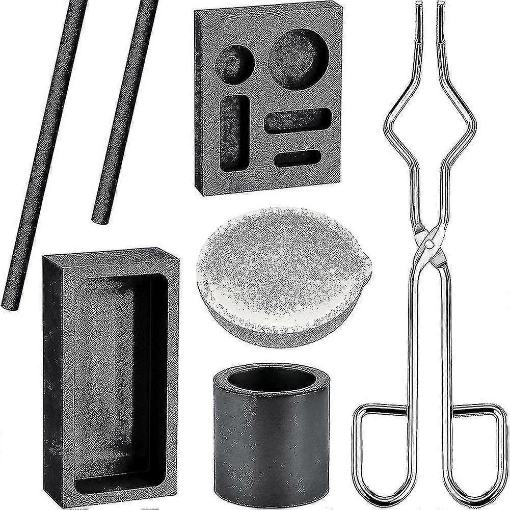 Graphite Melting Kit with Quartz Crucible and 2 Stir Sticks for Metal Casting