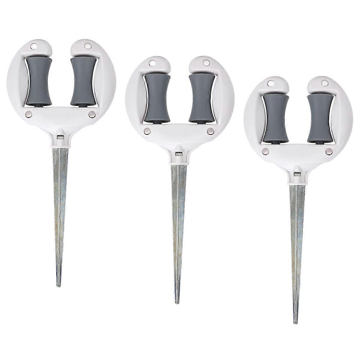 3PCS Garden Hose Guide Nails Top Roller Soft Water Pipe Positioning Pointed Head Lawn Hose Guide Spike Holder