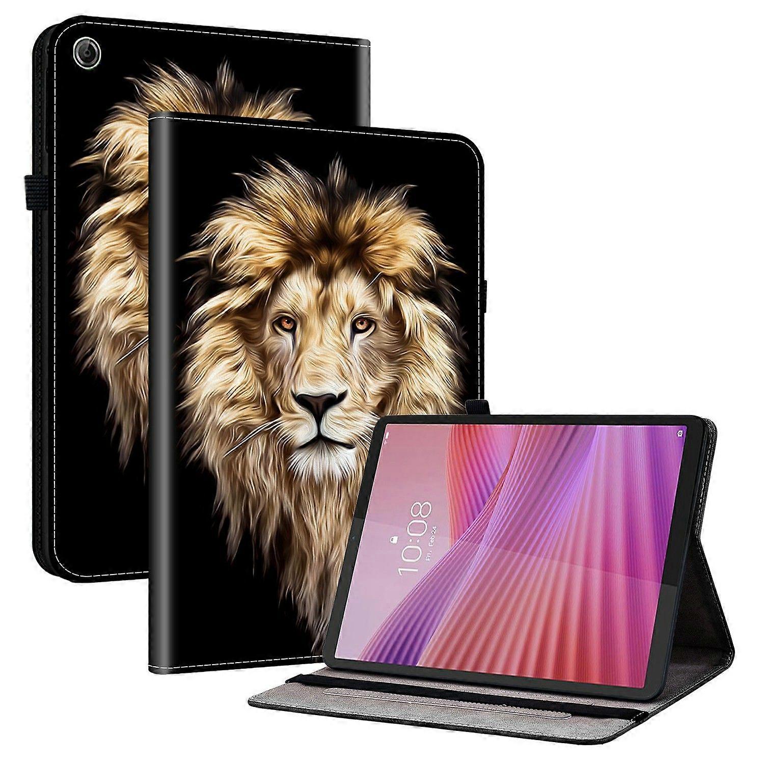 For Lenovo K9 Leather Case Pattern Printed Stand Tablet Cover with Card Slots
