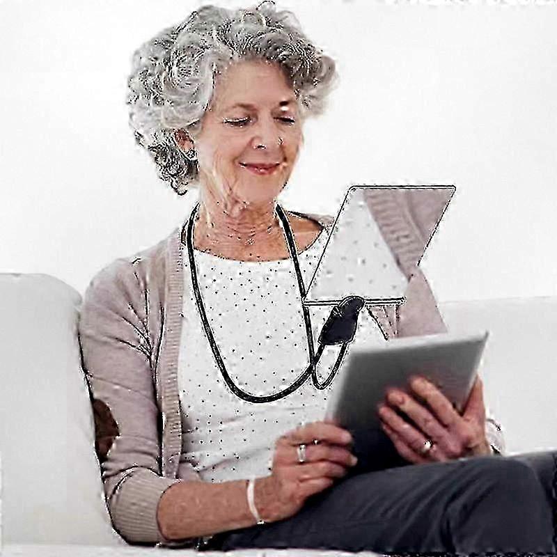 Adjustable 5X Magnifier with Hands-Free Stand for Seniors, Low Vision Reading Aid