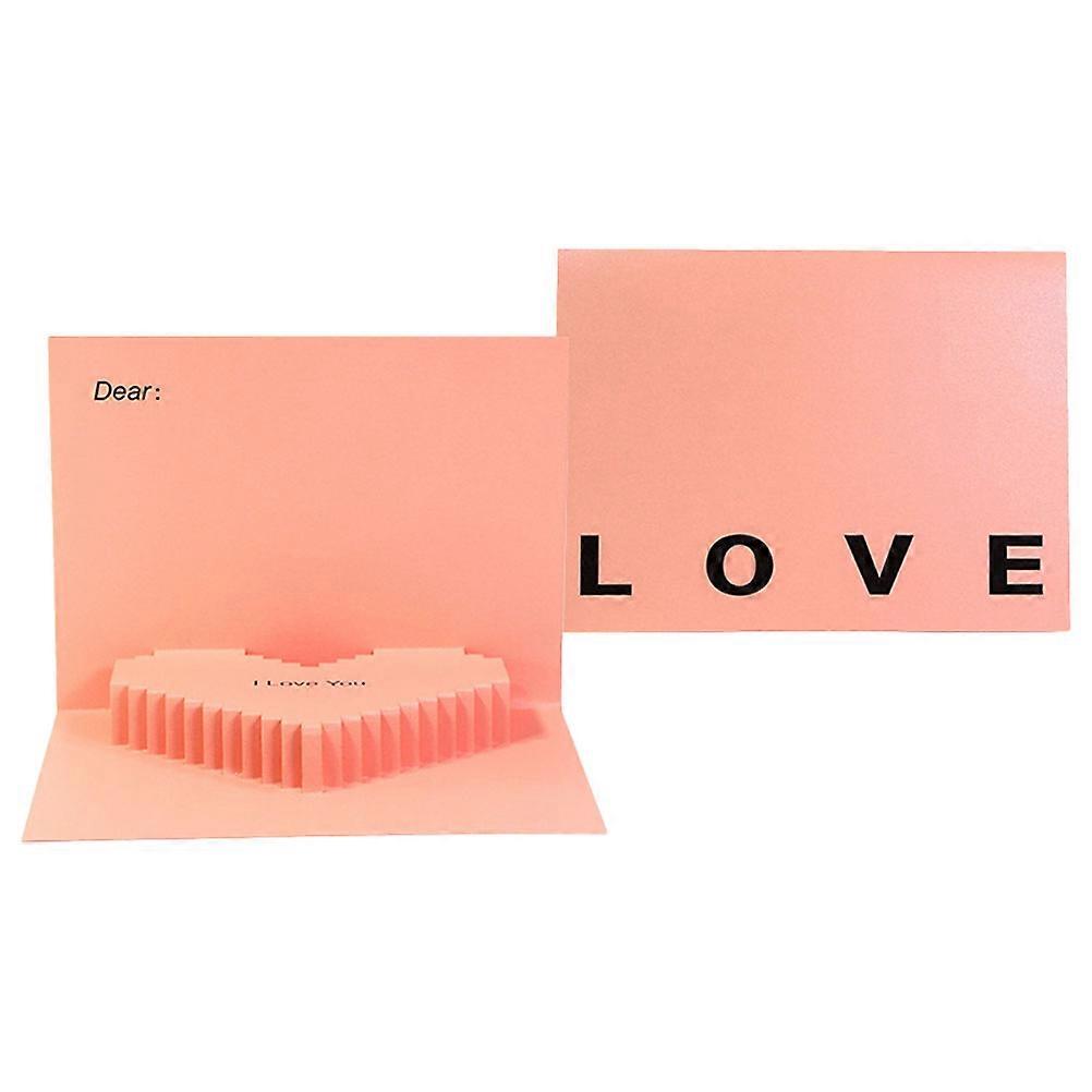 Classic Valentine's Day 3D Greeting Cards Heart Shaped Cards for Blessing 10Pcs