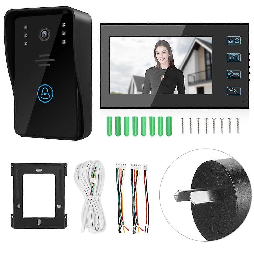 7in Rainproof Night Vison High Denifition 1000 Line Video Intercom Touch Doorbell 100-240VAU