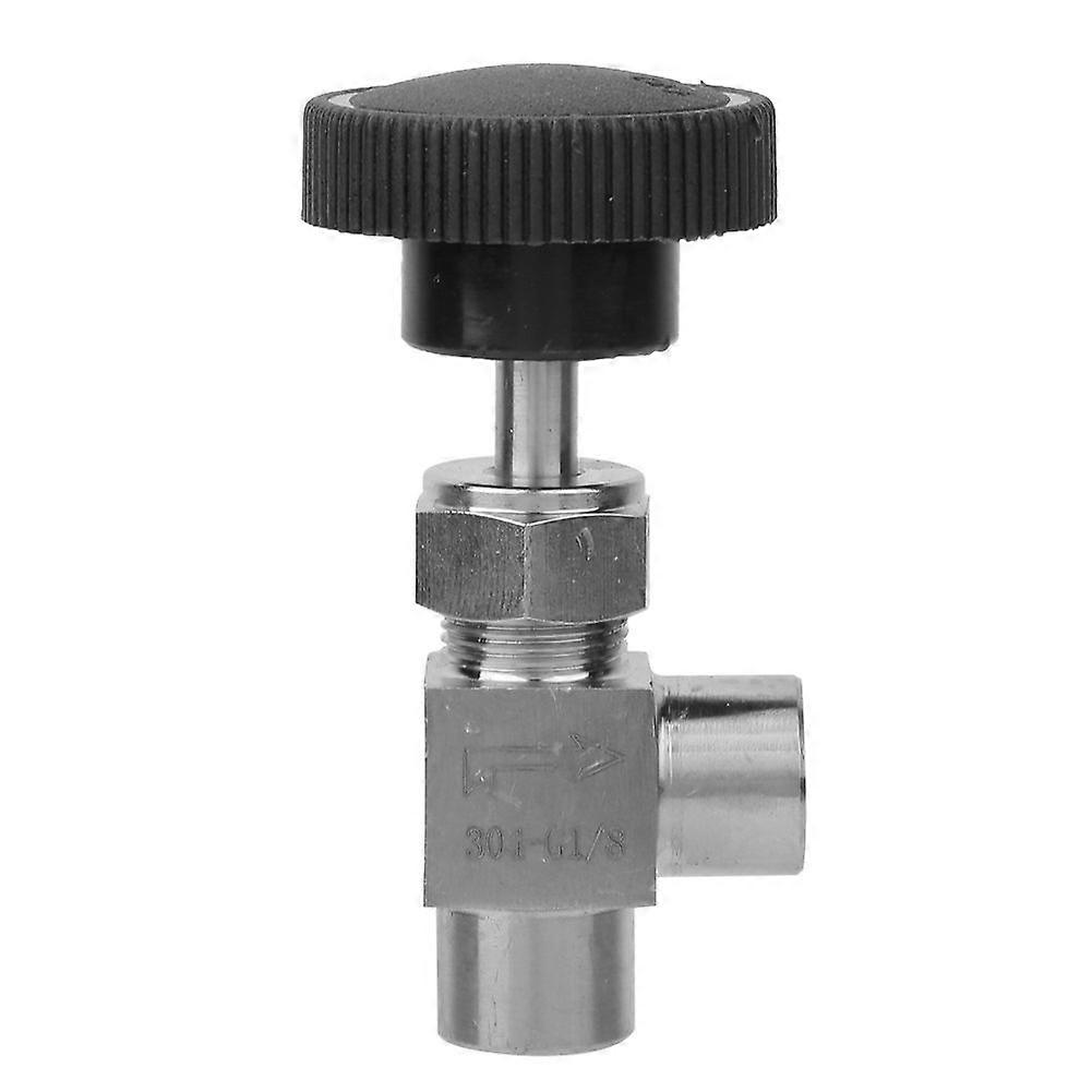 BSPP Female Thread Needle Valve 304 Stainless Steel Angle Type Stop Valve for Water Gas Oil Fuel1/8