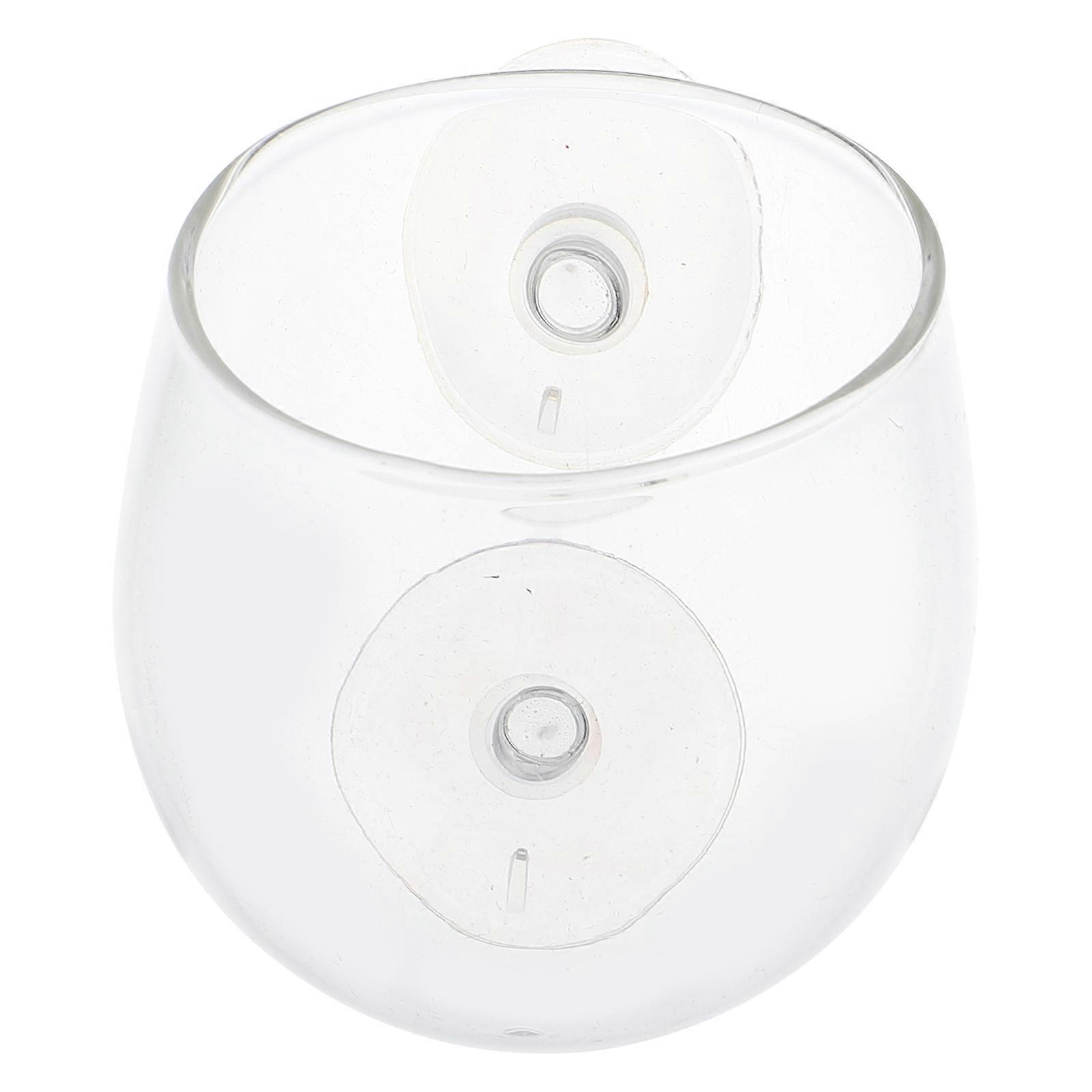 Transparent Reptile Feeder Glass Feeding Basin for Escape Prevention