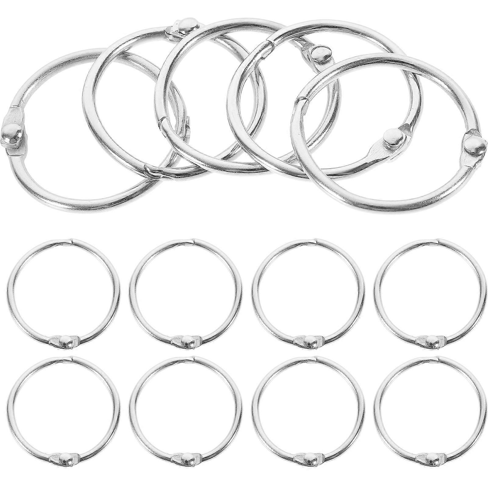 Loose Leaf Rings Metal Book Rings for Index Cards 100Pcs Set