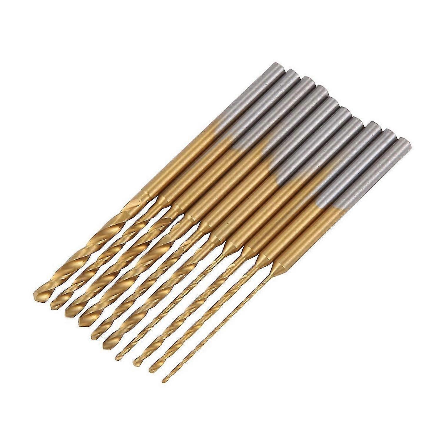 Micro-Twist Drill Bit Set - 10Pcs 0.6mm-2.2mm Tiny Drill Bit 2.35 Shank HSS Mini Engraving Drill Bit