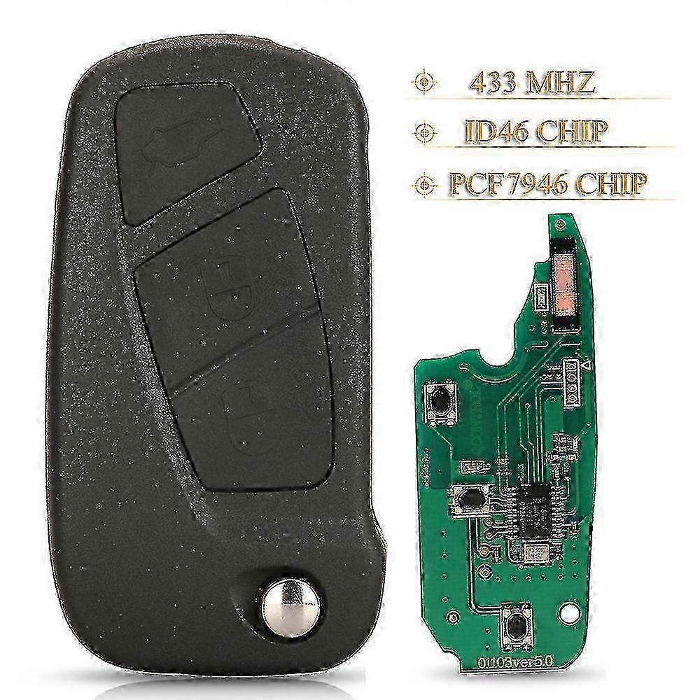Jingyuqin 3buttons Flip Folding Car Remote Key 433mhz Id46 Pcf7946 Chip For Ford Ka 2008 - 2016 With Sip22 Blade 1838586