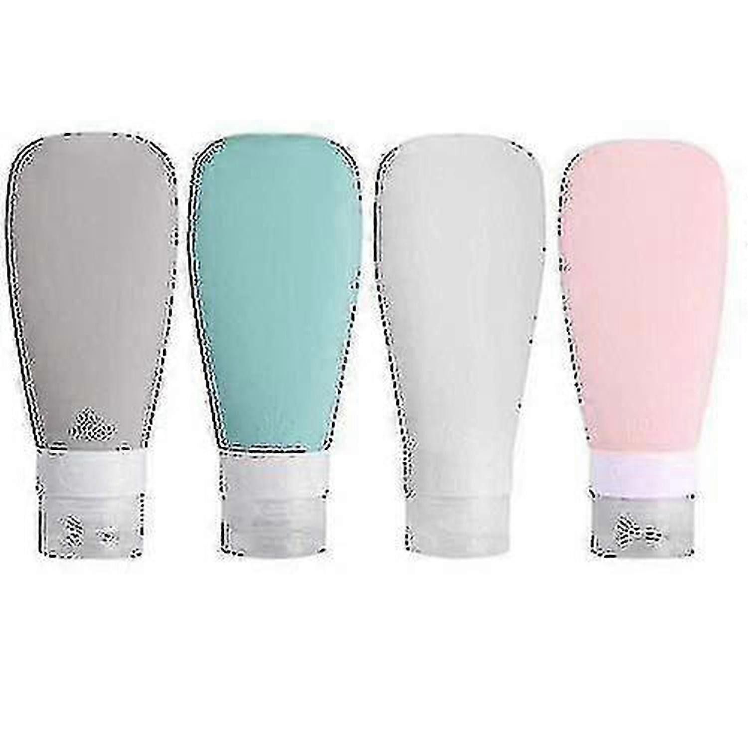 4パックシリコーン旅行ボトルリークプルーフ絞り可能な旅行アクセサリートイレタリーコンテナ