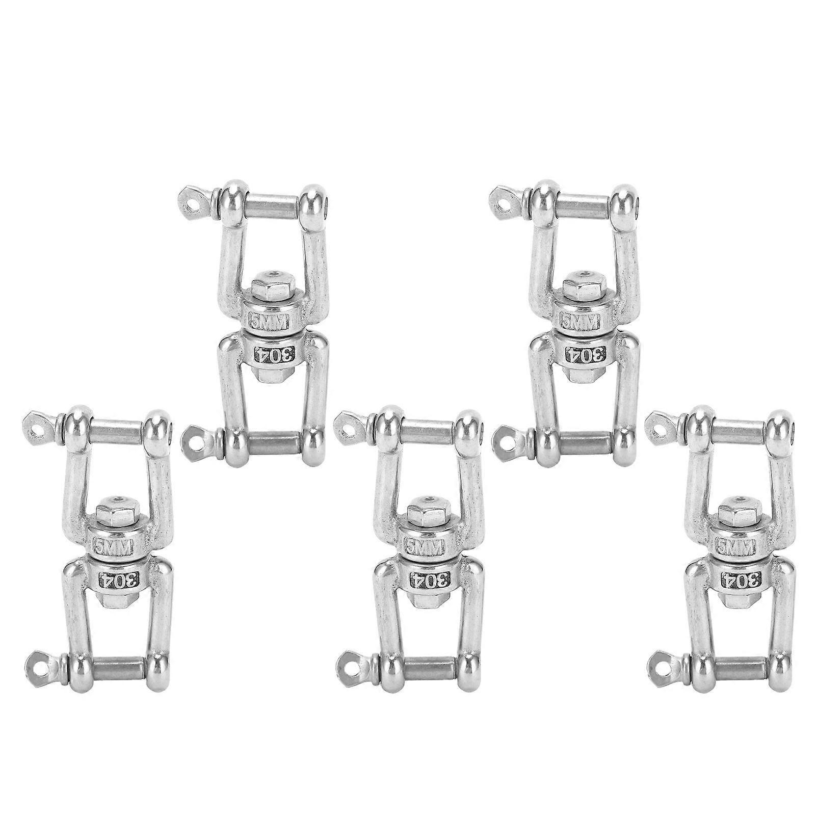 5Pcs Rotating Snap Stainless Steel Double Ended Antiknot Swivel Hook Rigging Accessories