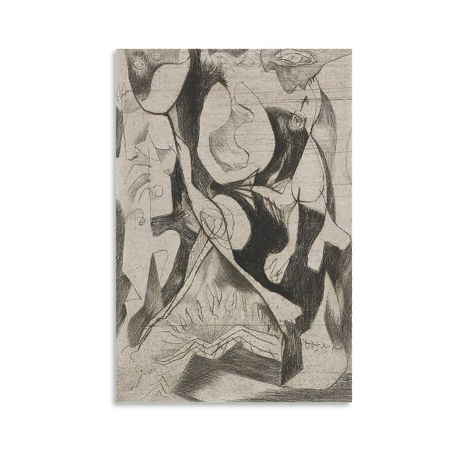 Jackson Pollock Abstract Print 20x30inch Canvas Wall Art Poster, Home Decor Gift compatible with 112