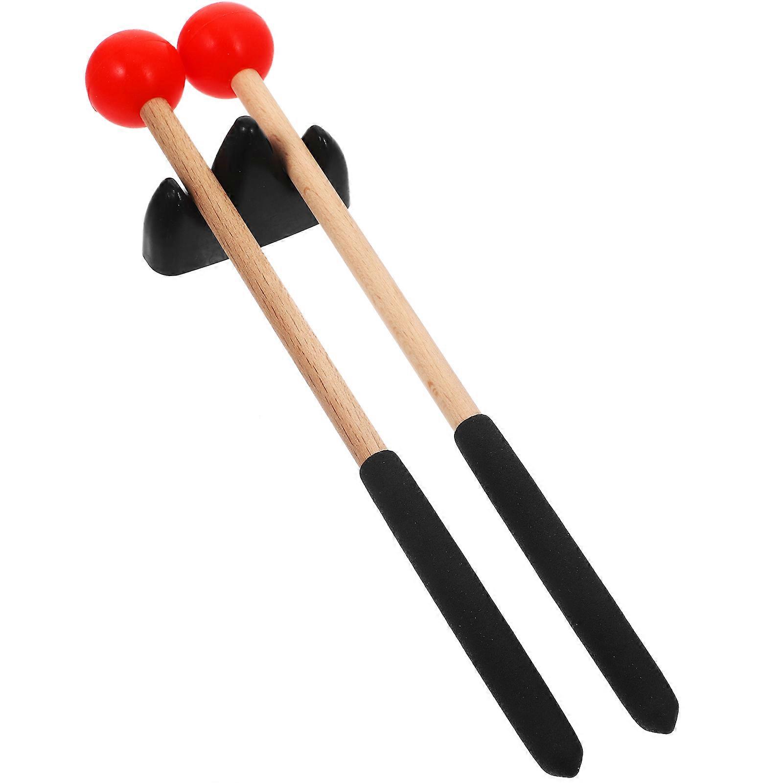 Percussion Drum Mallets Tongue Drum Mallet for 2Sets Red Material