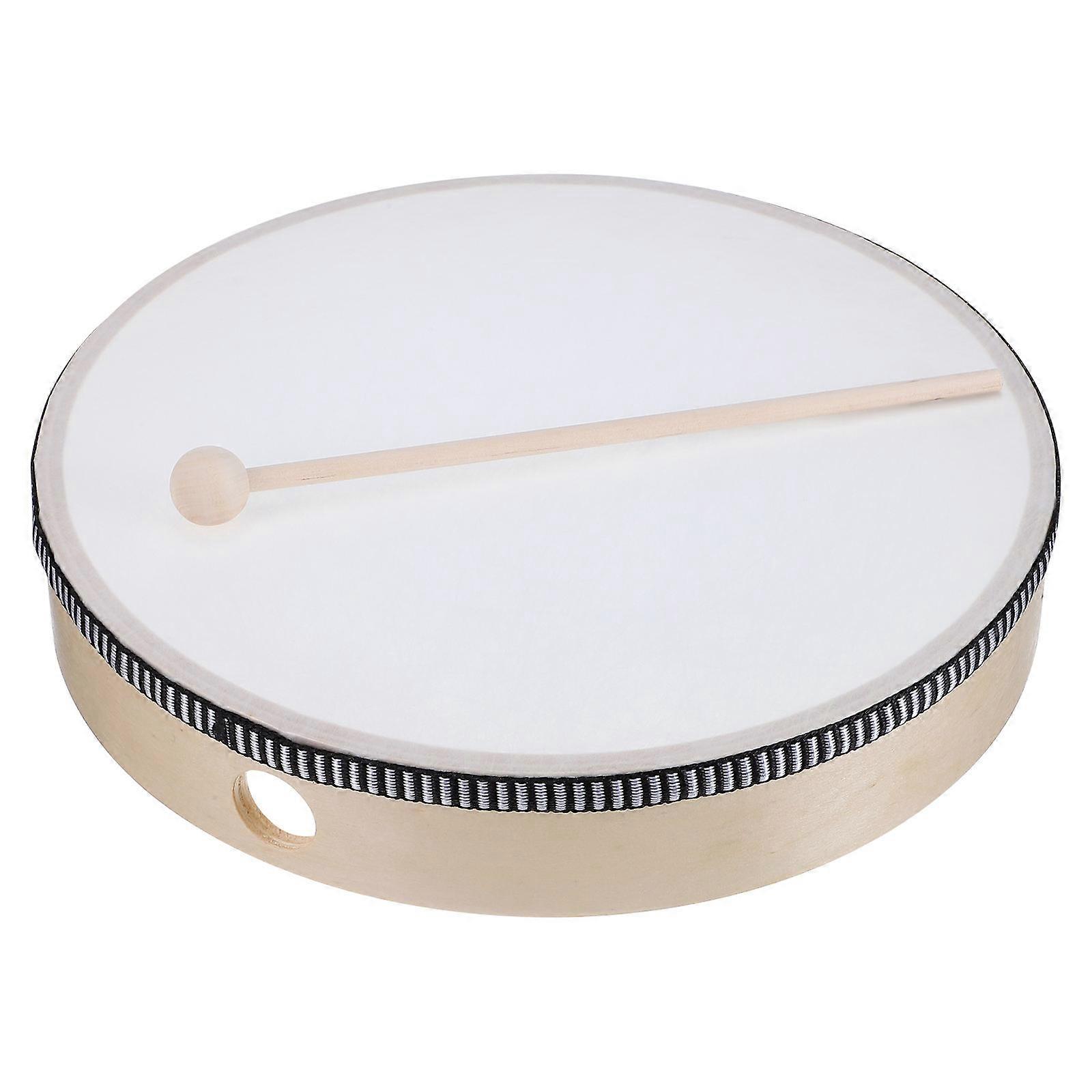 5Pcs Hand Drum Percussion Instrument for Playing Use with Wood Frame and Stick