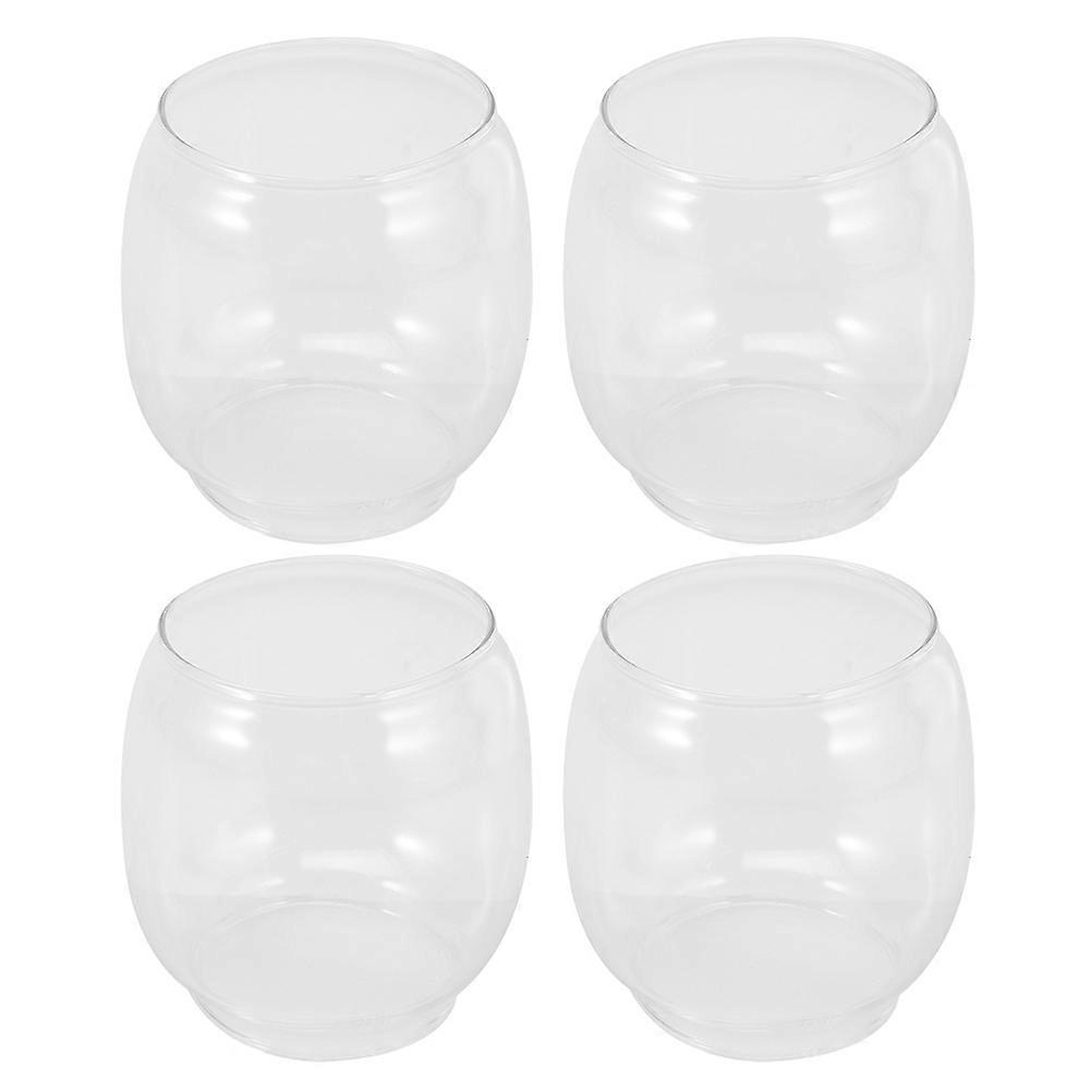 8 Pcs Handblown Glass Lantern Covers For Outdoor Use Transparent Oil Lamp Shades Ensuring Uniform Light Distribution