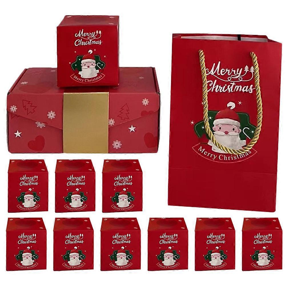 4 Sets of Xmas Paper Boxes Bouncing Boxes Creative Gift Packaging Great for Christmas Party Decorative Storage Supplies