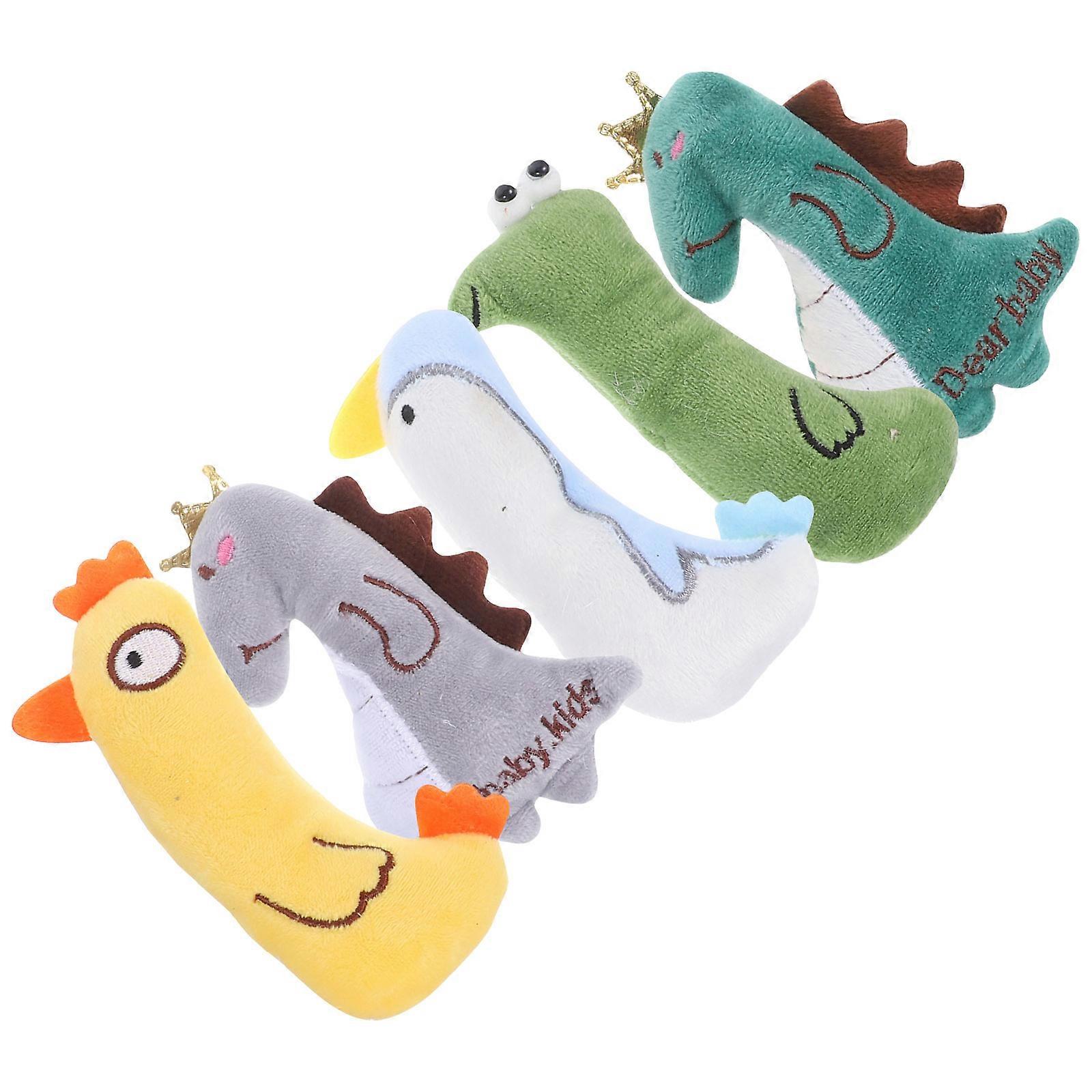 Kitten Catnip Toys Interactive Plush Dolls Pet Plaything Assorted Color 5Pcs