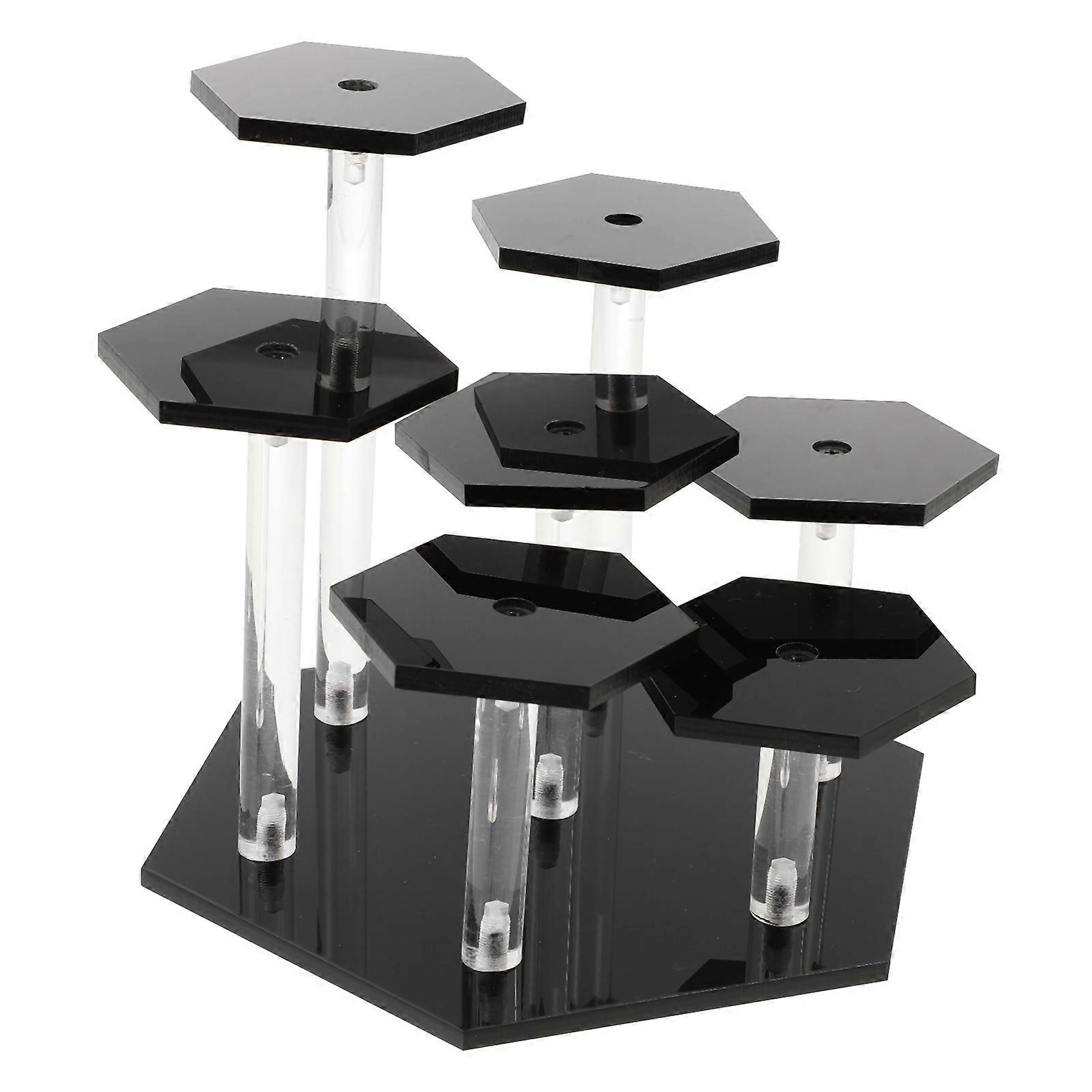 Home Use Acrylic Display Rack Multi-Layer Display Stand 4Sets Black