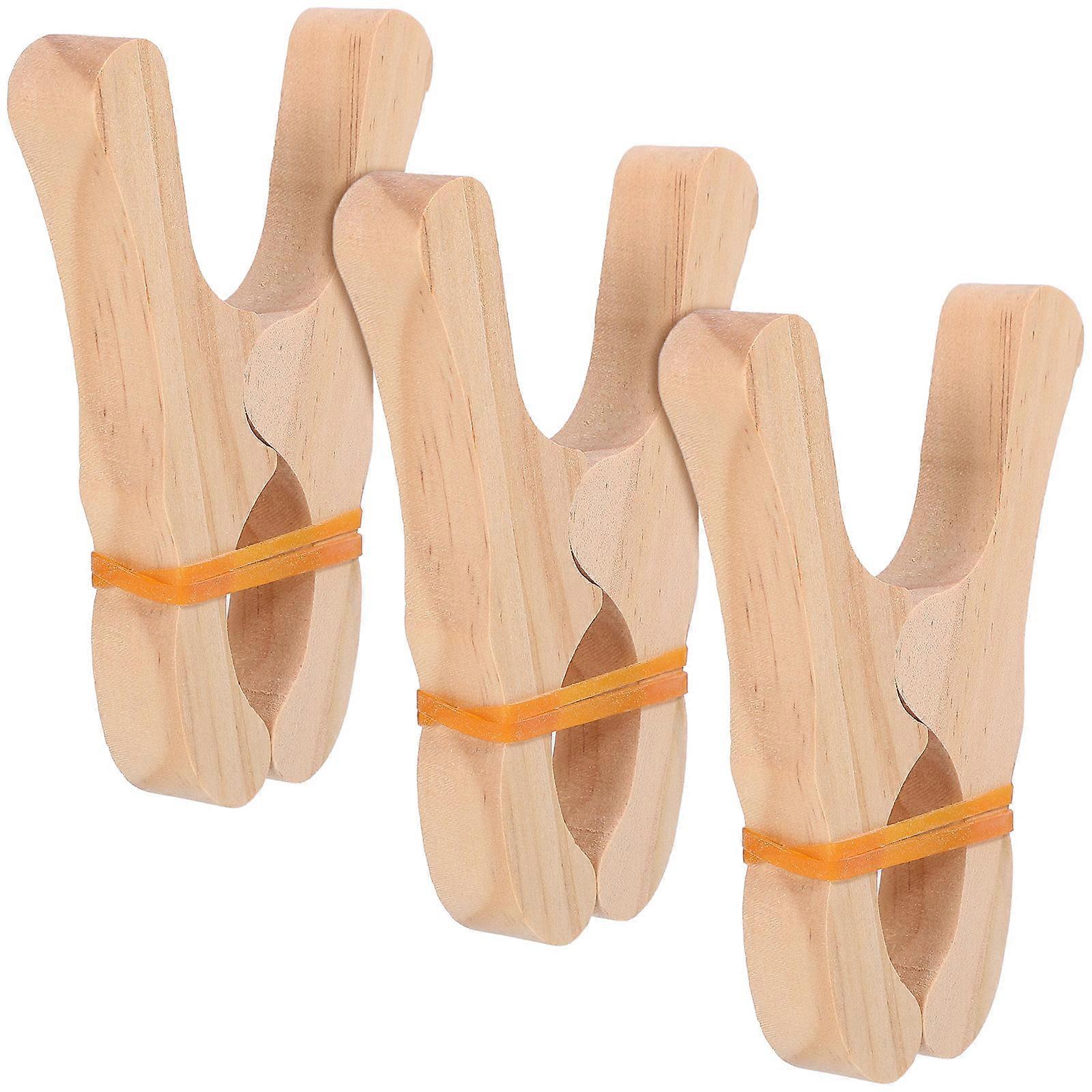 Wooden Clips 12 Pcs Fabrics Parents Beige Fine Craftsmanship For Versatile Use