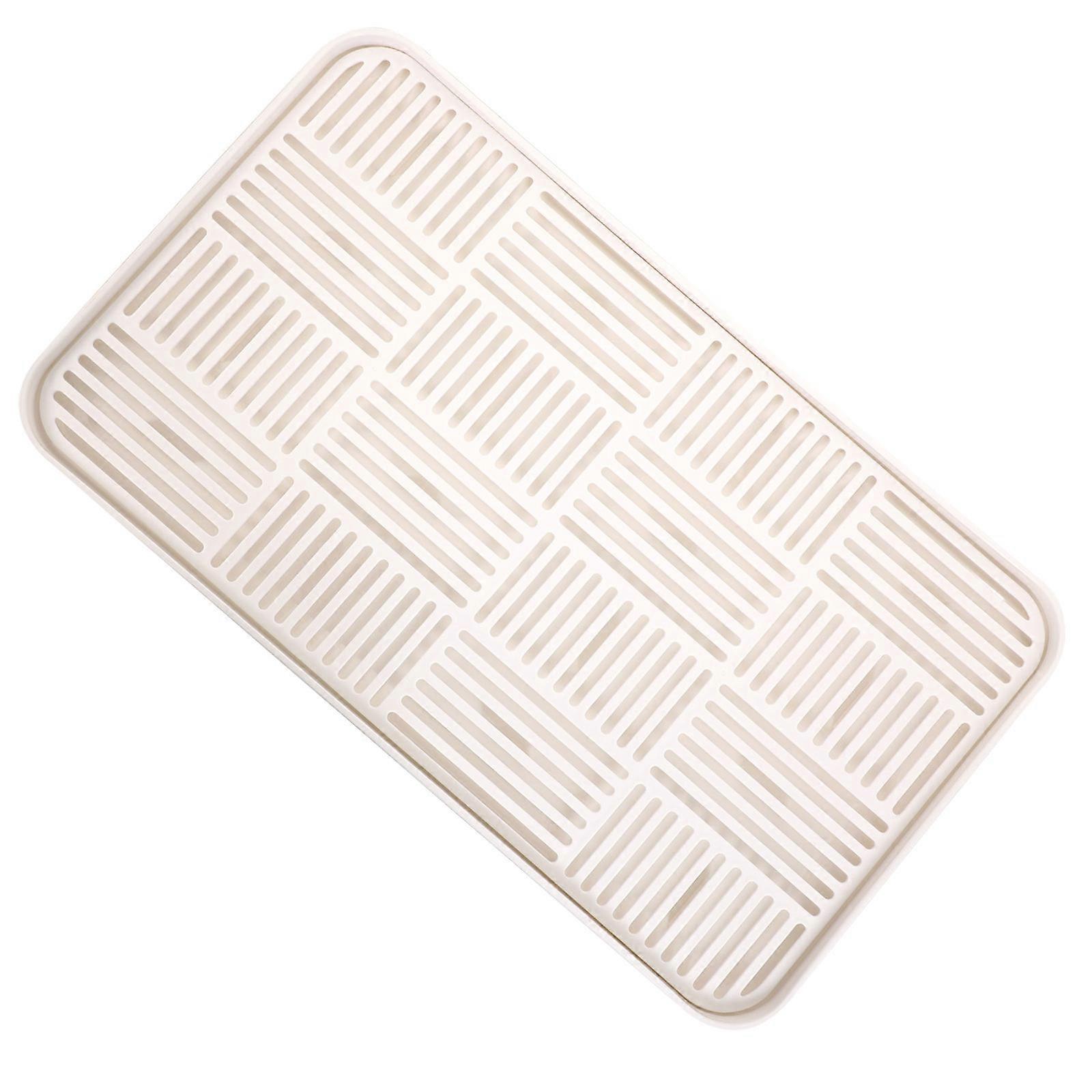Rectangular Tea Set Drain Plate 3Pcs Double-Layer Tray For Home Use With Simple Bright Style 39.20X22.20CM