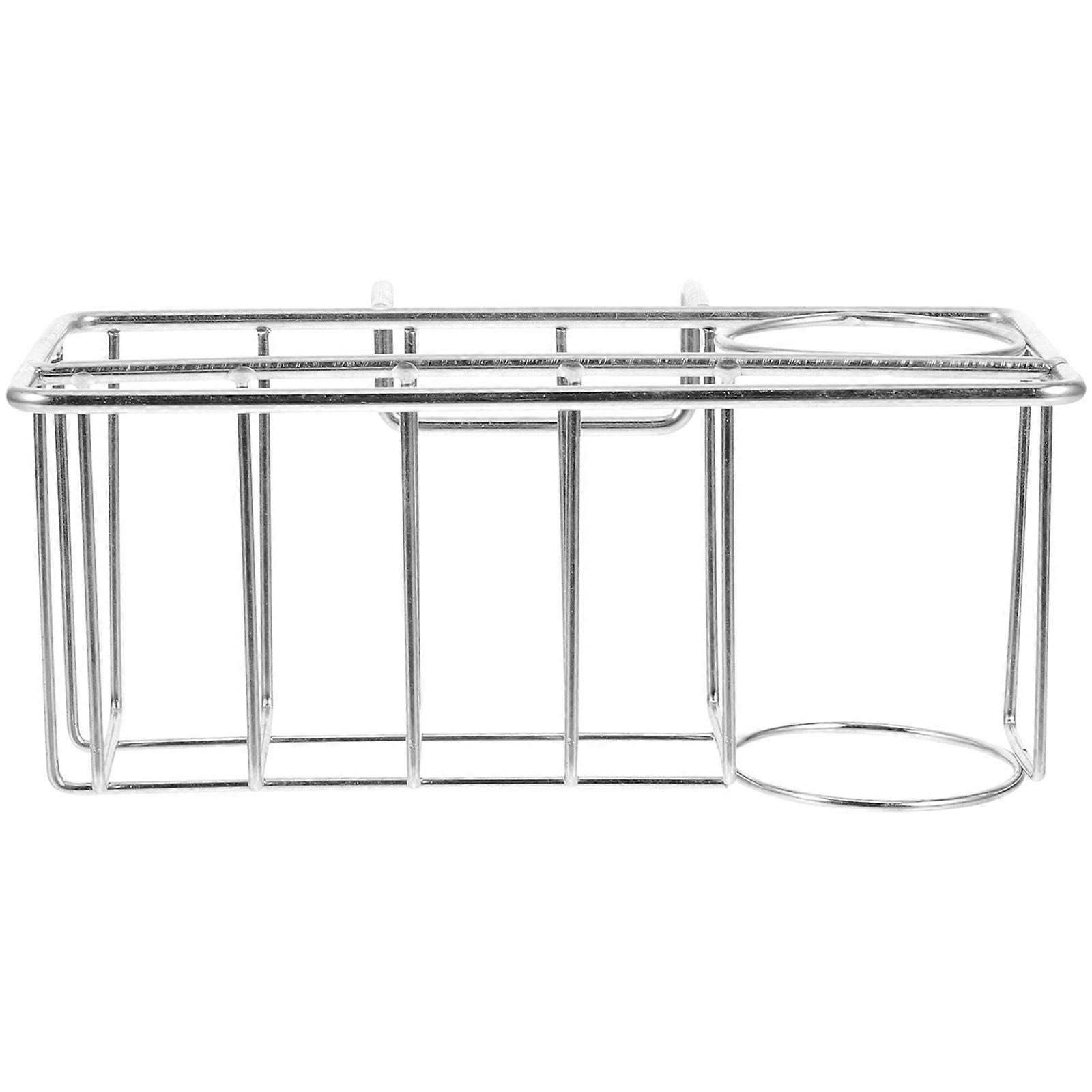 Kitchen Draining Rack Rectangular Silver Holder For Homeowners 16.7X12.5CM Storage Solution 2Pcs