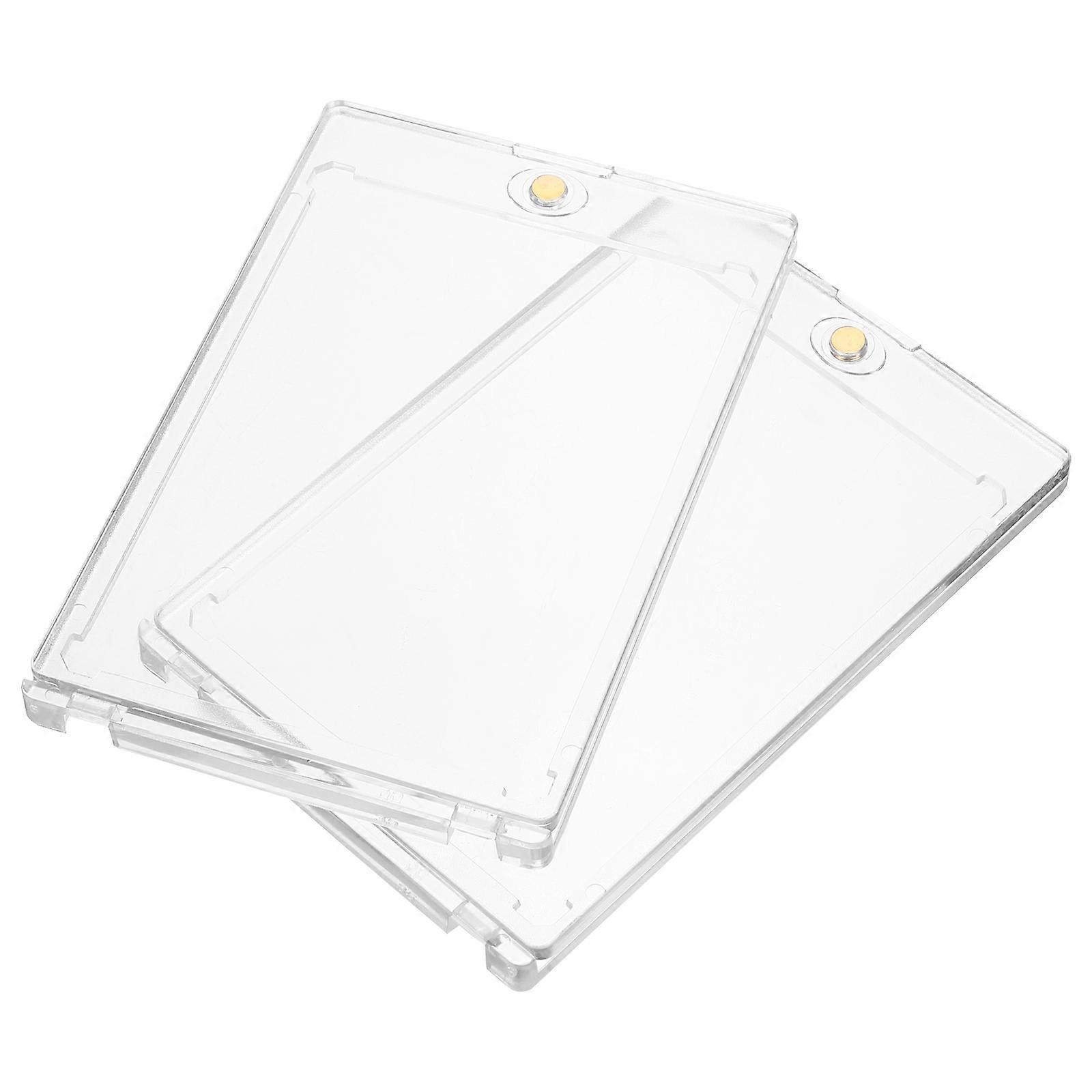 Sport Card Case Acrylic Card Protector Rectangular Shape for Trading Card Storage Dustproof 2Pcs
