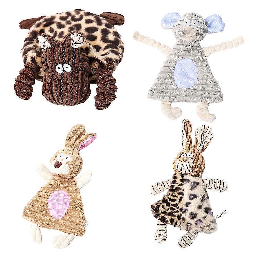 2 Sets Assorted Color Pet Toys Bite-resistant Plush Molar Chewing Toy Educational For Home Shop Indoor Play Sound Making
