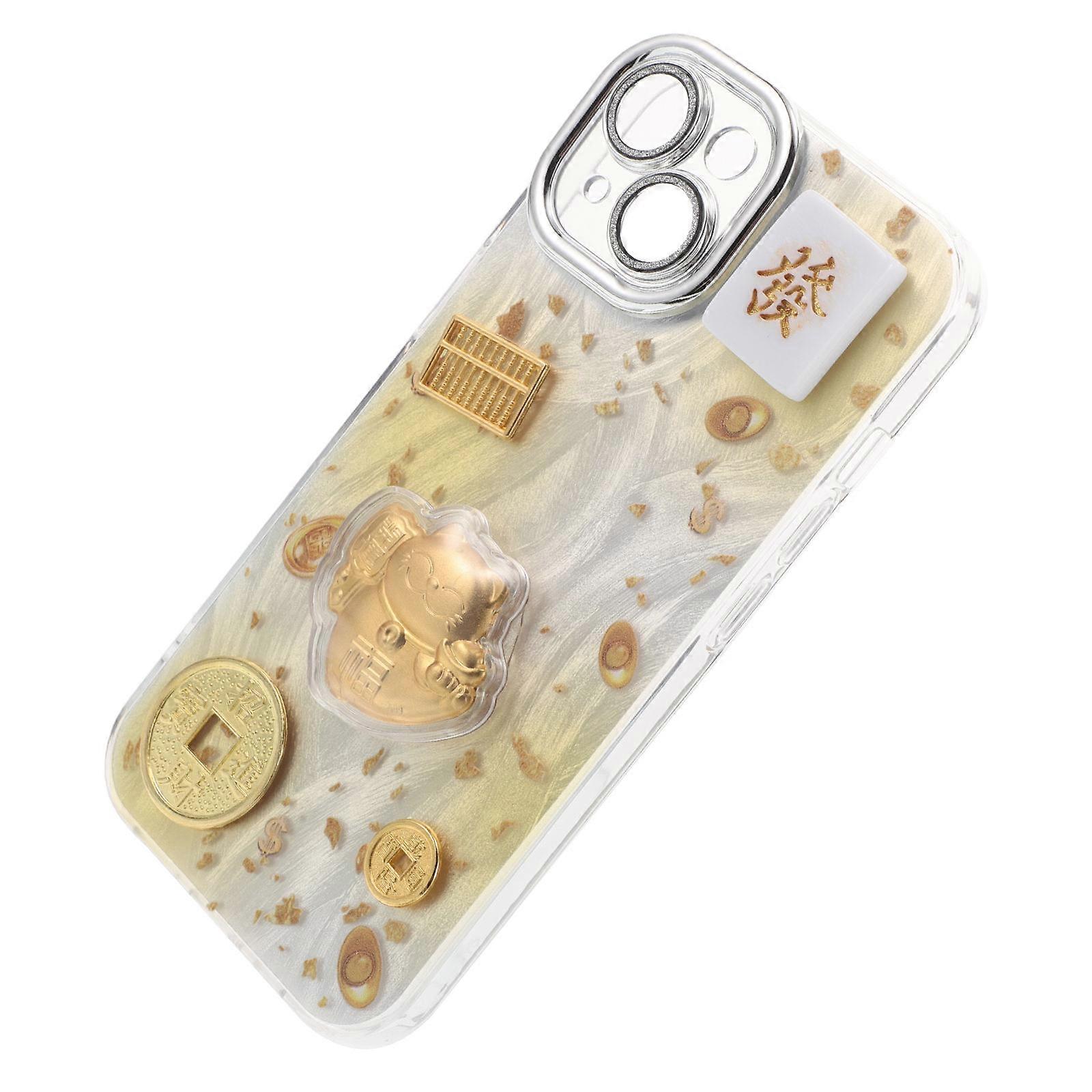 Cartoon Lucky Cat Phone Case Ensures Protection with 2Pcs Pc Material