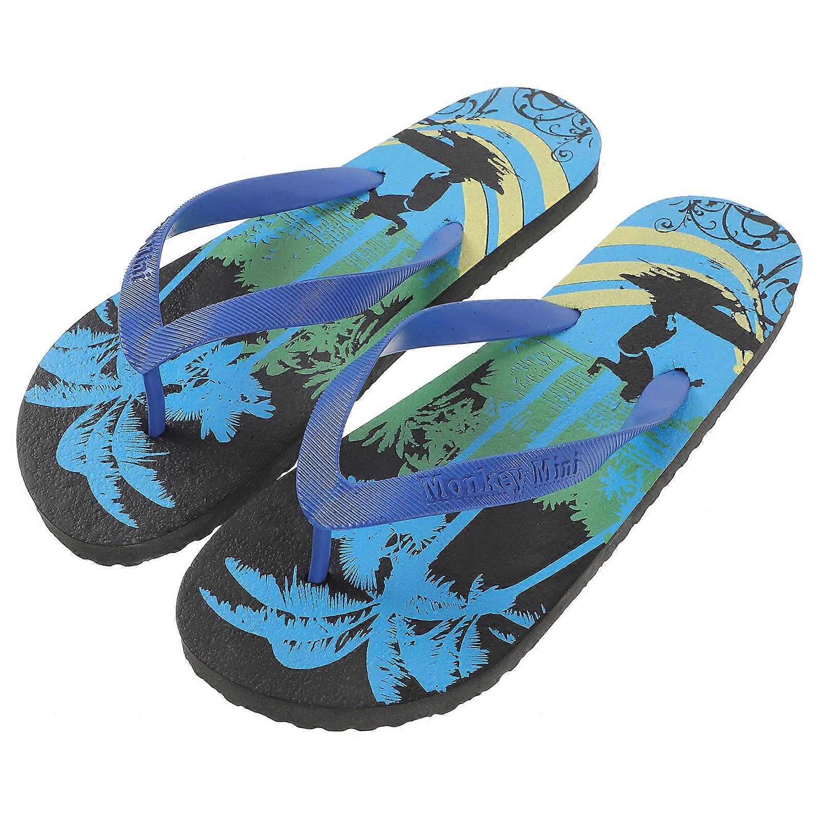 Stylish Flat Design Slippers Made Of PVC For Summer Outdoor Activities Men 1 Pair