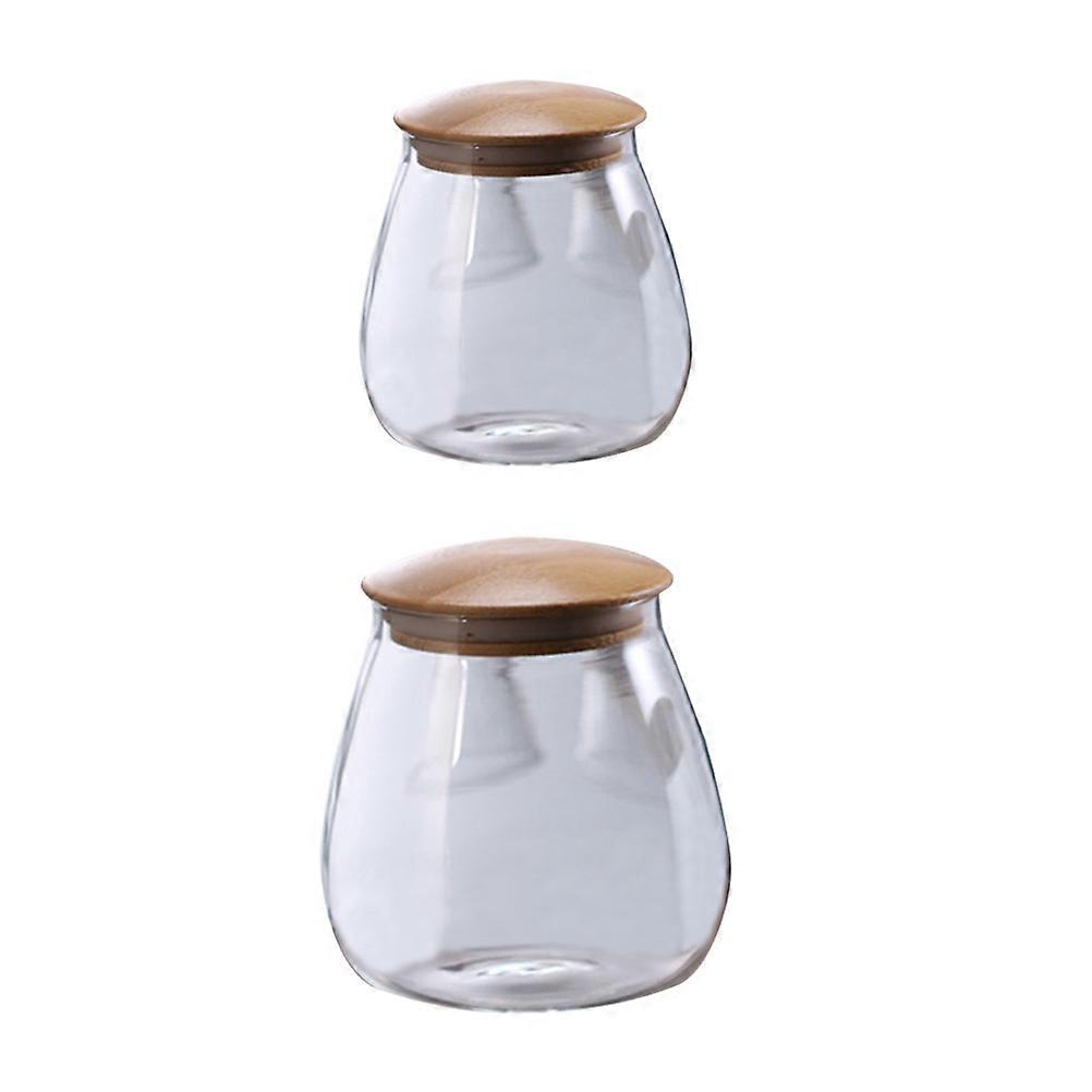 Airtight Mushroom Storage Jars For Kitchen Use Assorted Color 400ml 800ml 2Pcs
