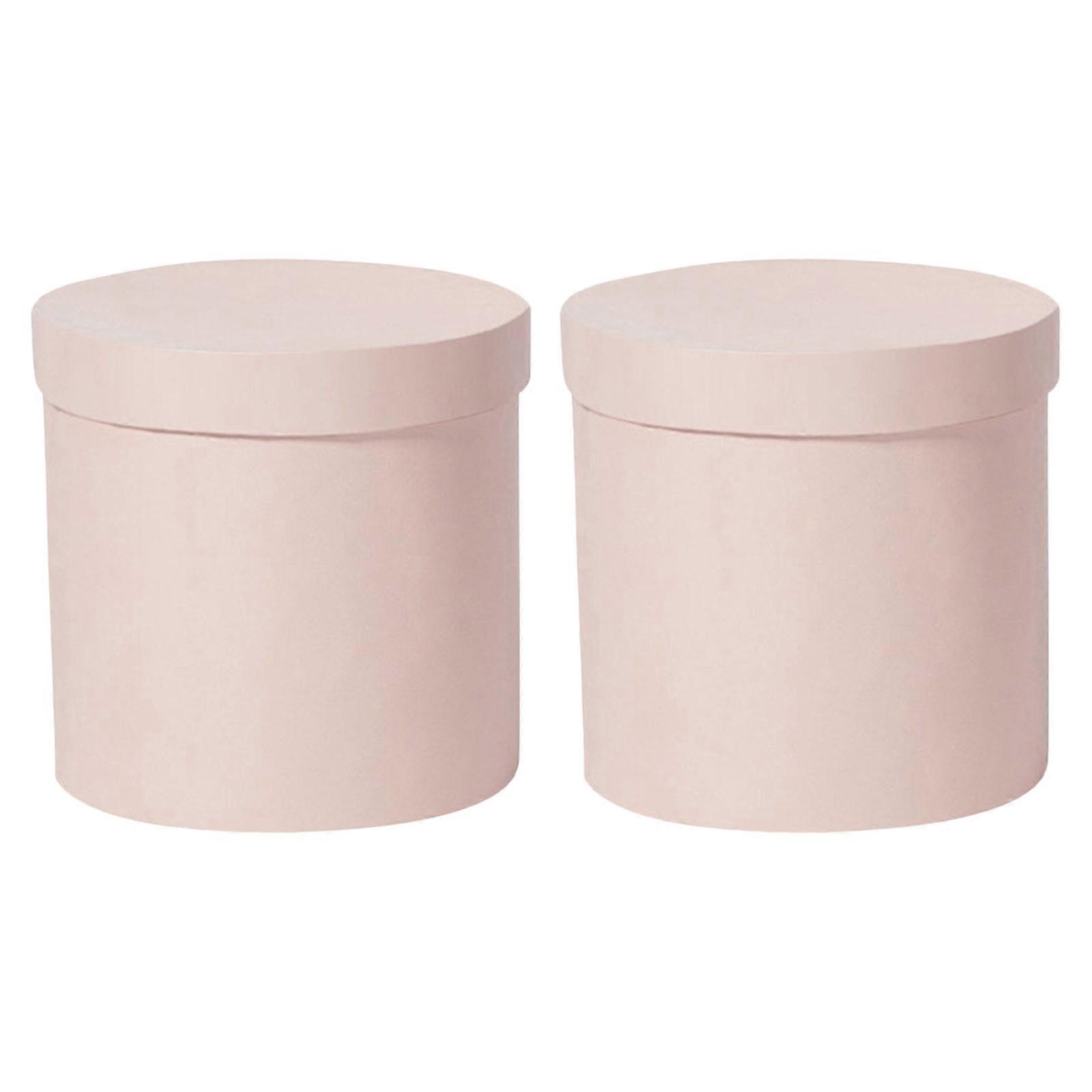 Floral Gift Packaging 4 Pcs Round Flower Box For Special Occasions Pink Storage Solution