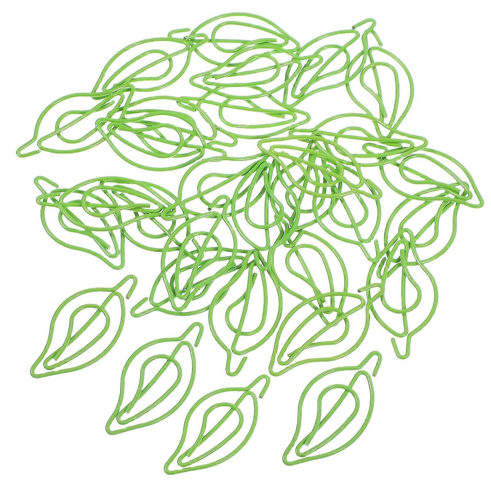 Cute Paperclip Leaf Shaped Paperclips Clipping Documents School Office 30Pcs