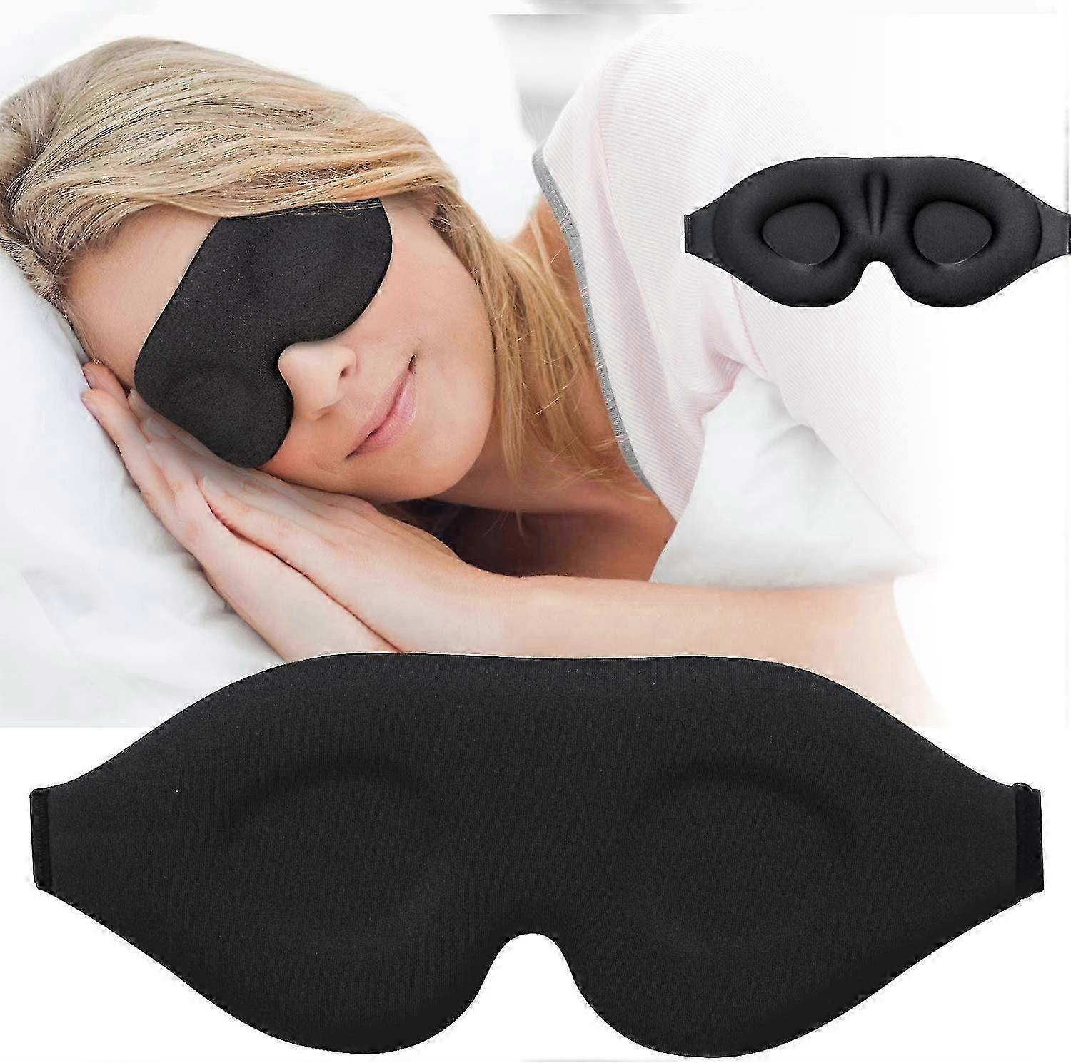 2025 3D Sleep Mask Memory Foam Sleeping Blindfold Light Blocking Eye Cover With Adjustable Strap