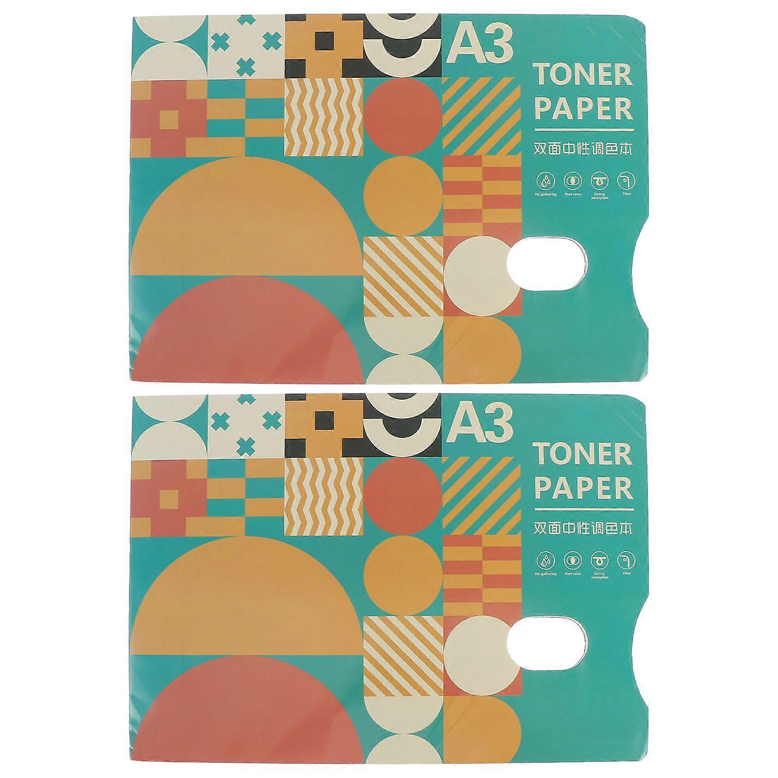 Disposable Tear-Off Paint Pallet Paper 4 Pcs For Painting Enthusiasts Art Studio Color Mixing Oval Hole Design 39.7X29.5cm