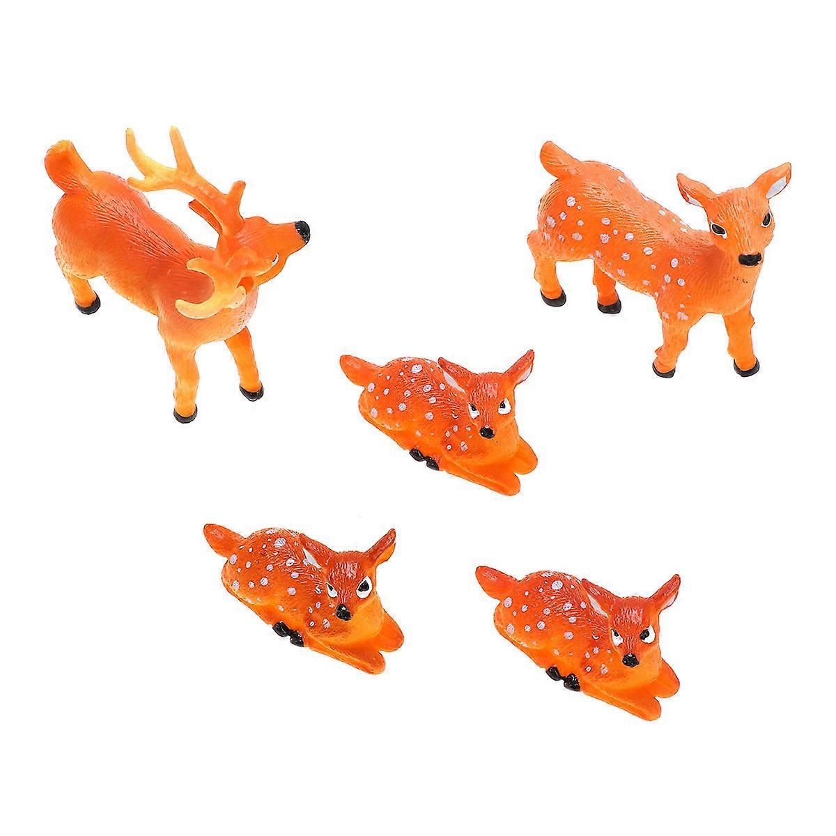 Miniature Deer Crafts 5Pcs Decorative Items Deer Shape Key Chain Accessories for Office Use