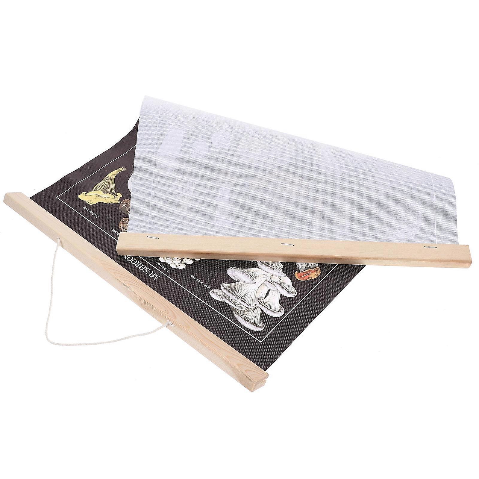 Rectangular Mushroom Hanging Scroll 4Pcs Canvas Art For House Wall Decoration Featuring Vibrant Colors And Smooth Patterns