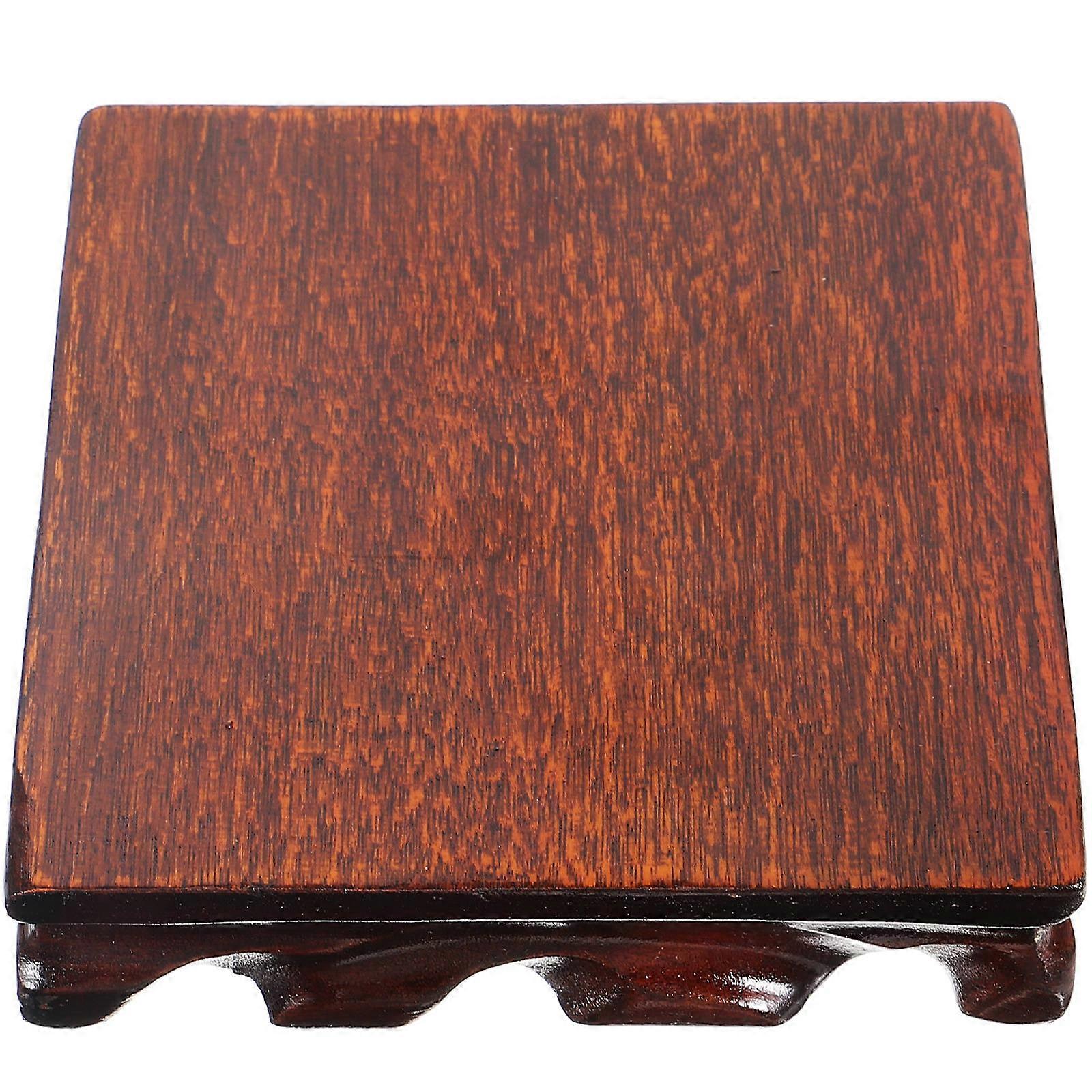 Wooden Base For Crafts And Ornament Stand 12X12Cm Square Design Ideal For Artistic Display 4Pcs