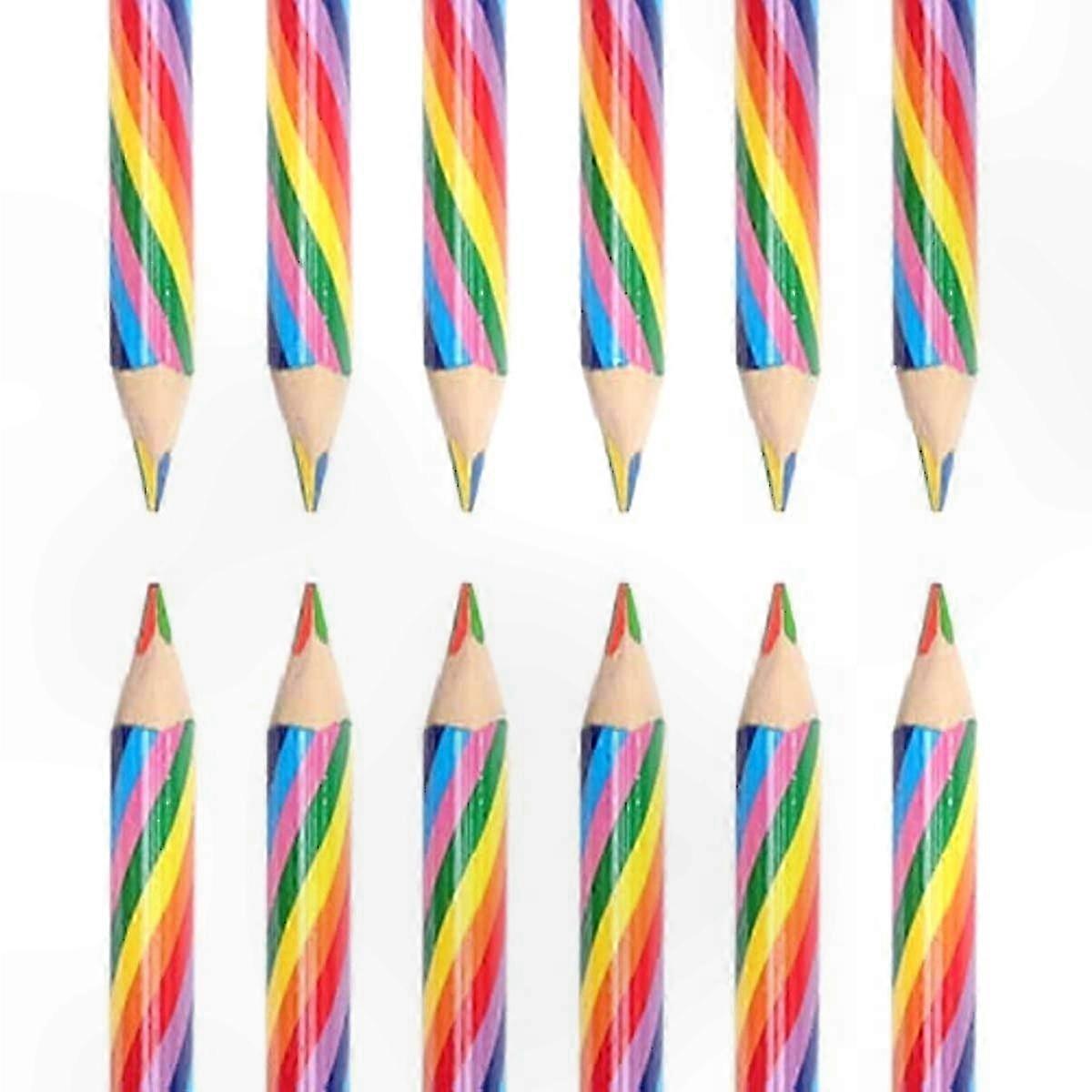 Rainbow Art Pencils - 12 Multicolor Drawing Tools for Kids Creative Projects