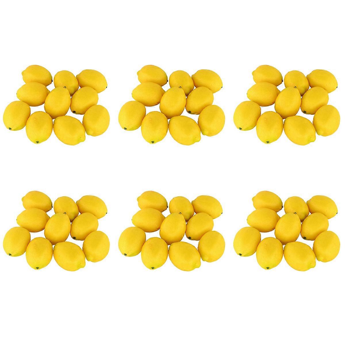 Fake Fruit Decoration Artificial Simulation Yellow Lemon 10pcs Set