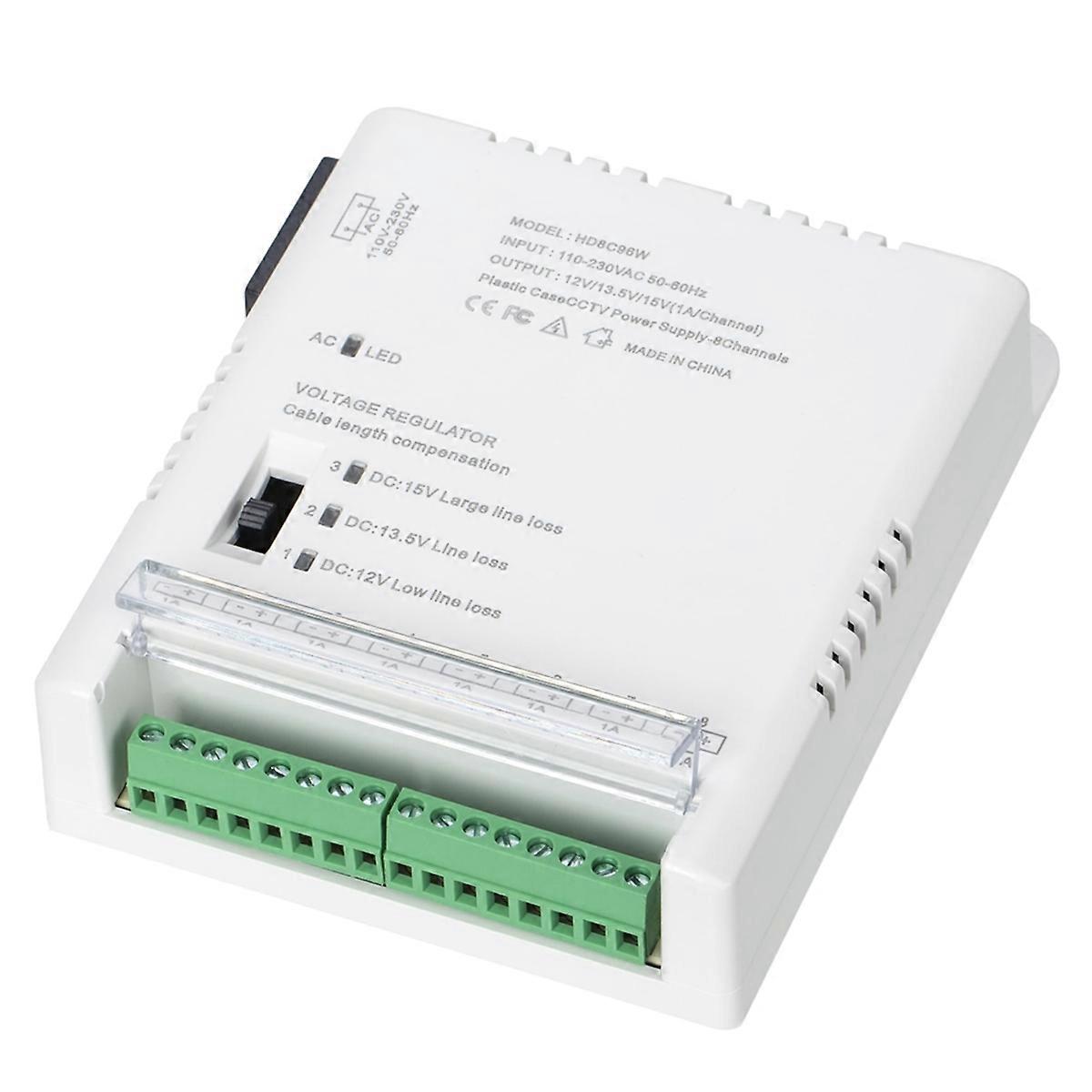 90V-264VAC Input to 12V-13.8-15VDC Output 8 Channel, HD8C96W