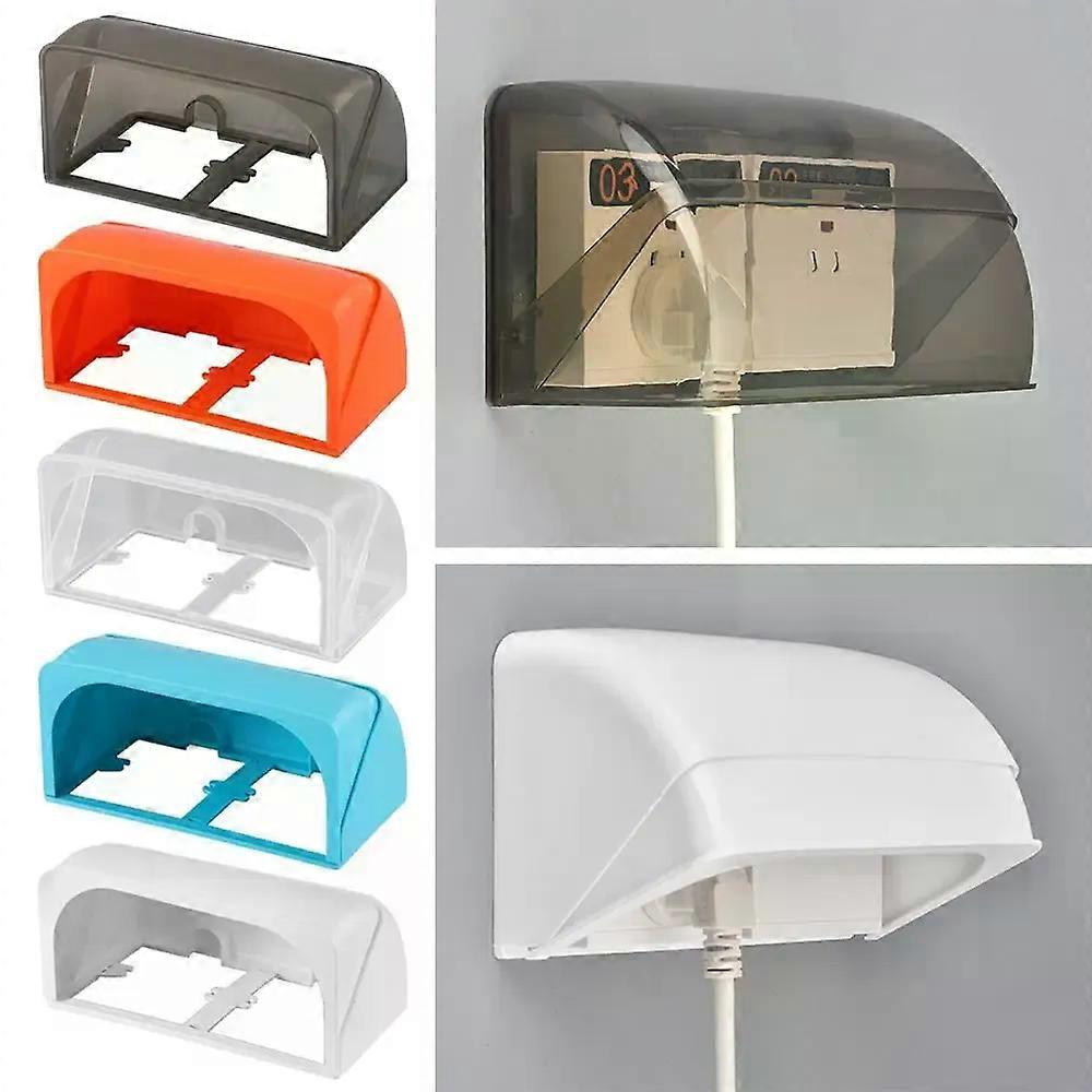 86 Type Bathroom Dual Socket Waterproof Protective Box Outdoor Electric Plug Rainproof Cover Self-Adhesive Socket Accessories