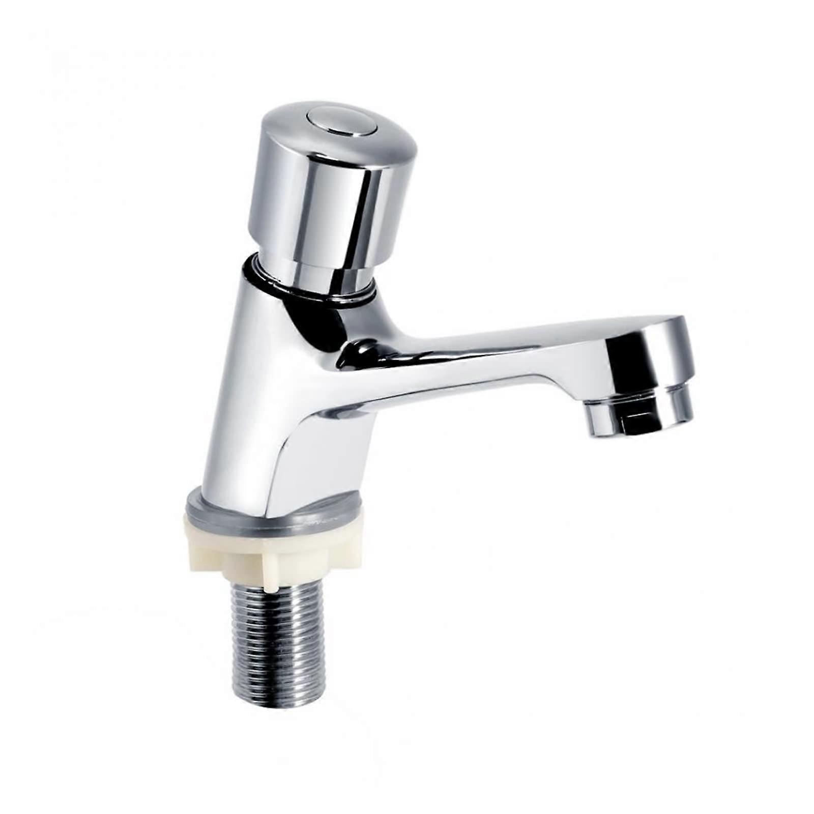 Public Bathroom Delay Press Type Single Cold Water Faucet Auto ShutOff WaterSaving Basin Sink Faucet