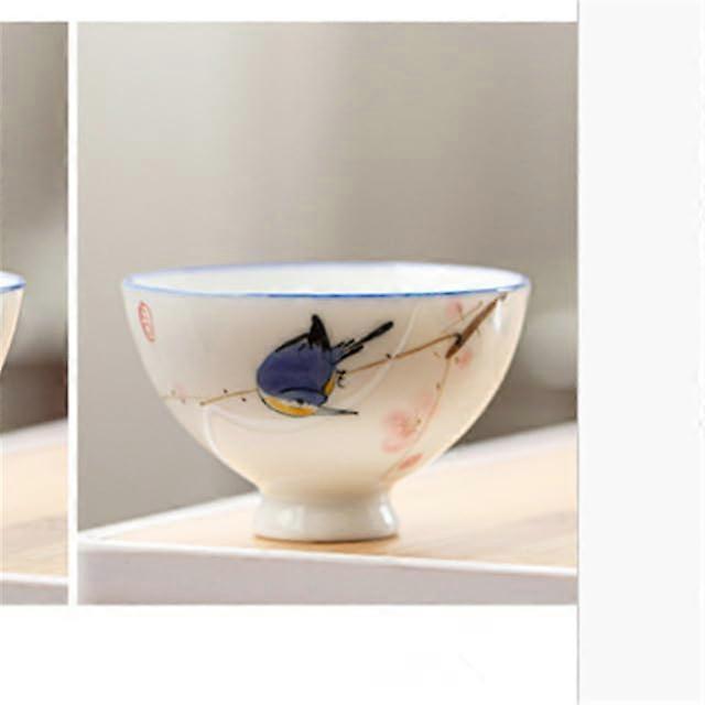 HandPainted Ceramic Tea Cup White Ceramic Kung Fu Tea Cups Traditional Elegance